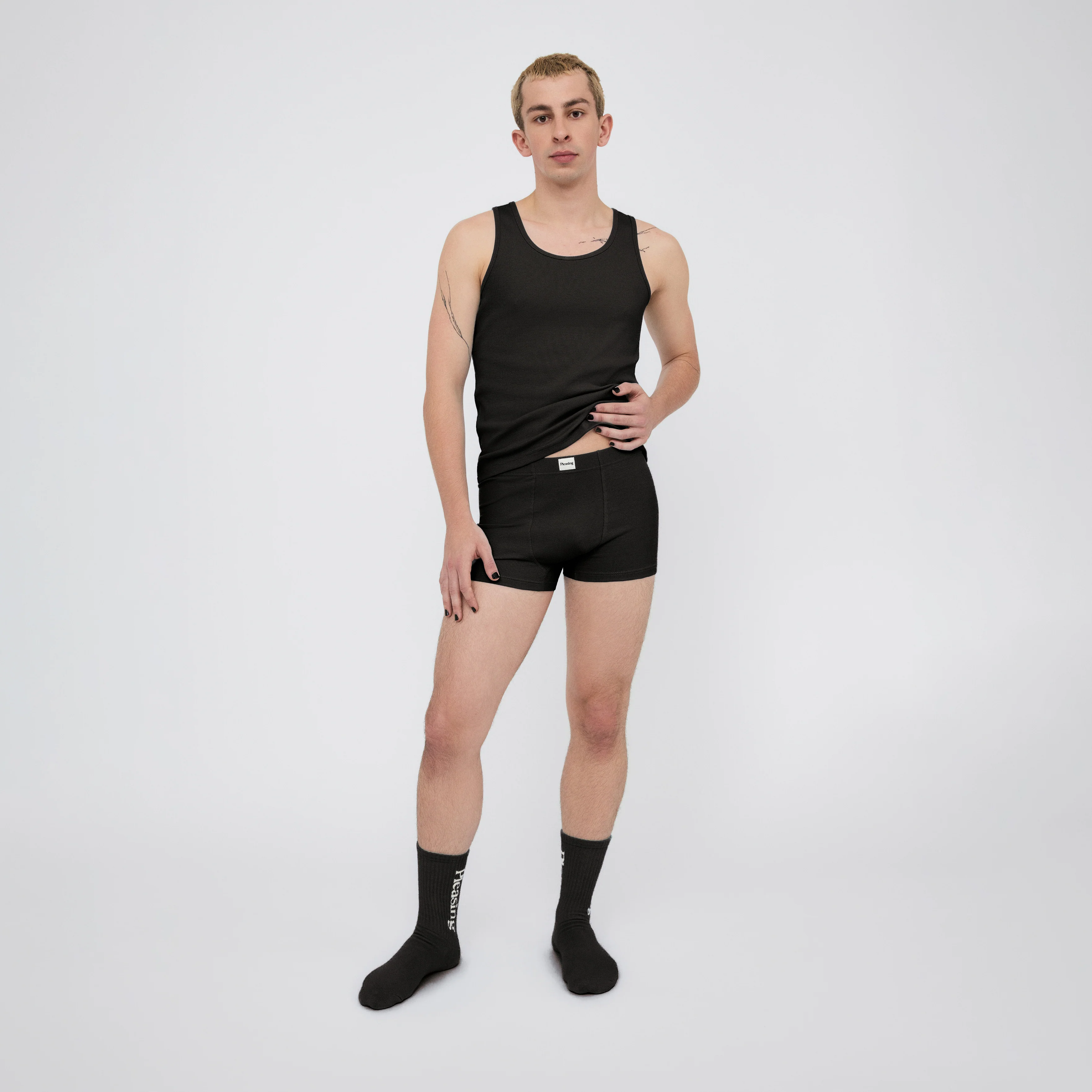 The Pleasing Ribbed Boxer Brief in Black - Image 25