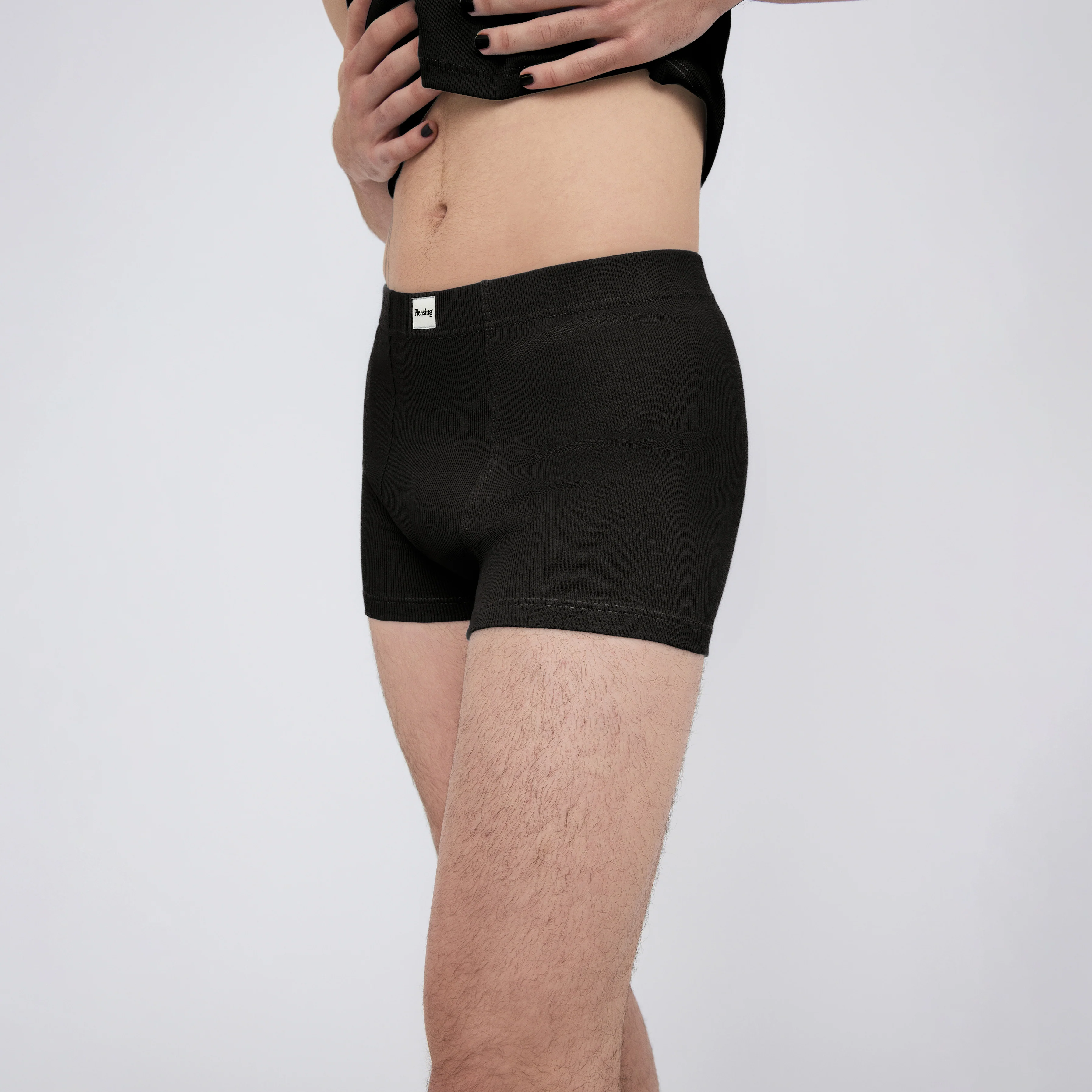 The Pleasing Ribbed Boxer Brief in Black - Image 26