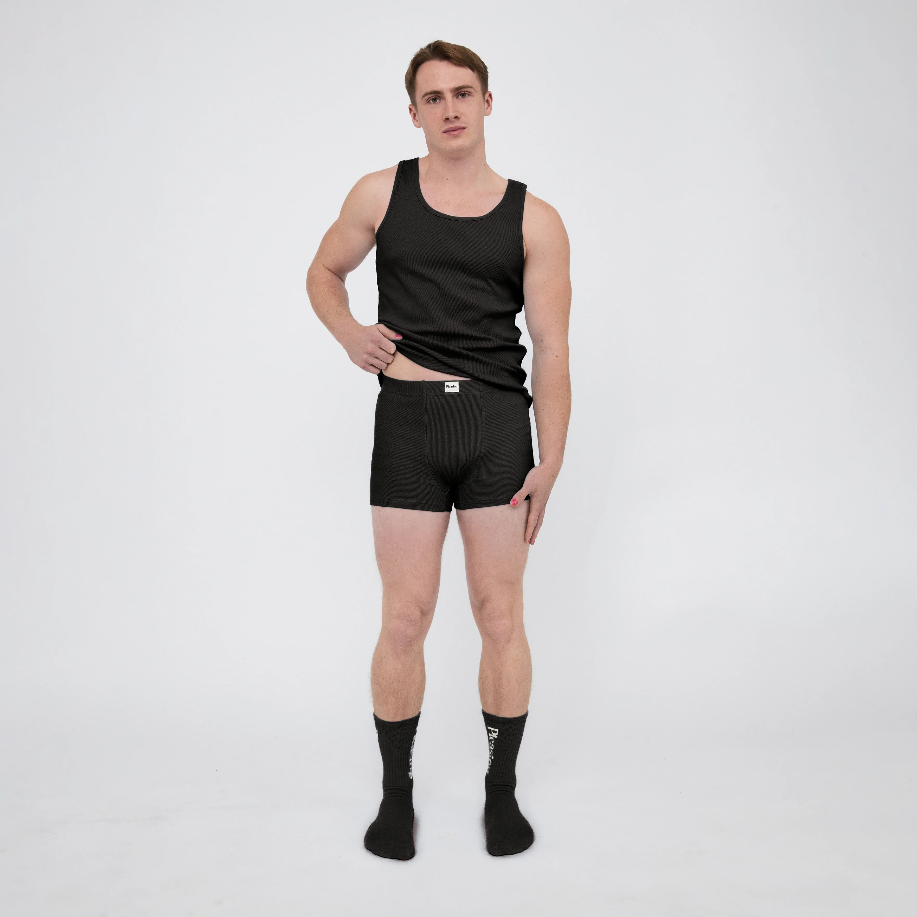 The Pleasing Ribbed Boxer Brief in Black - Image 27
