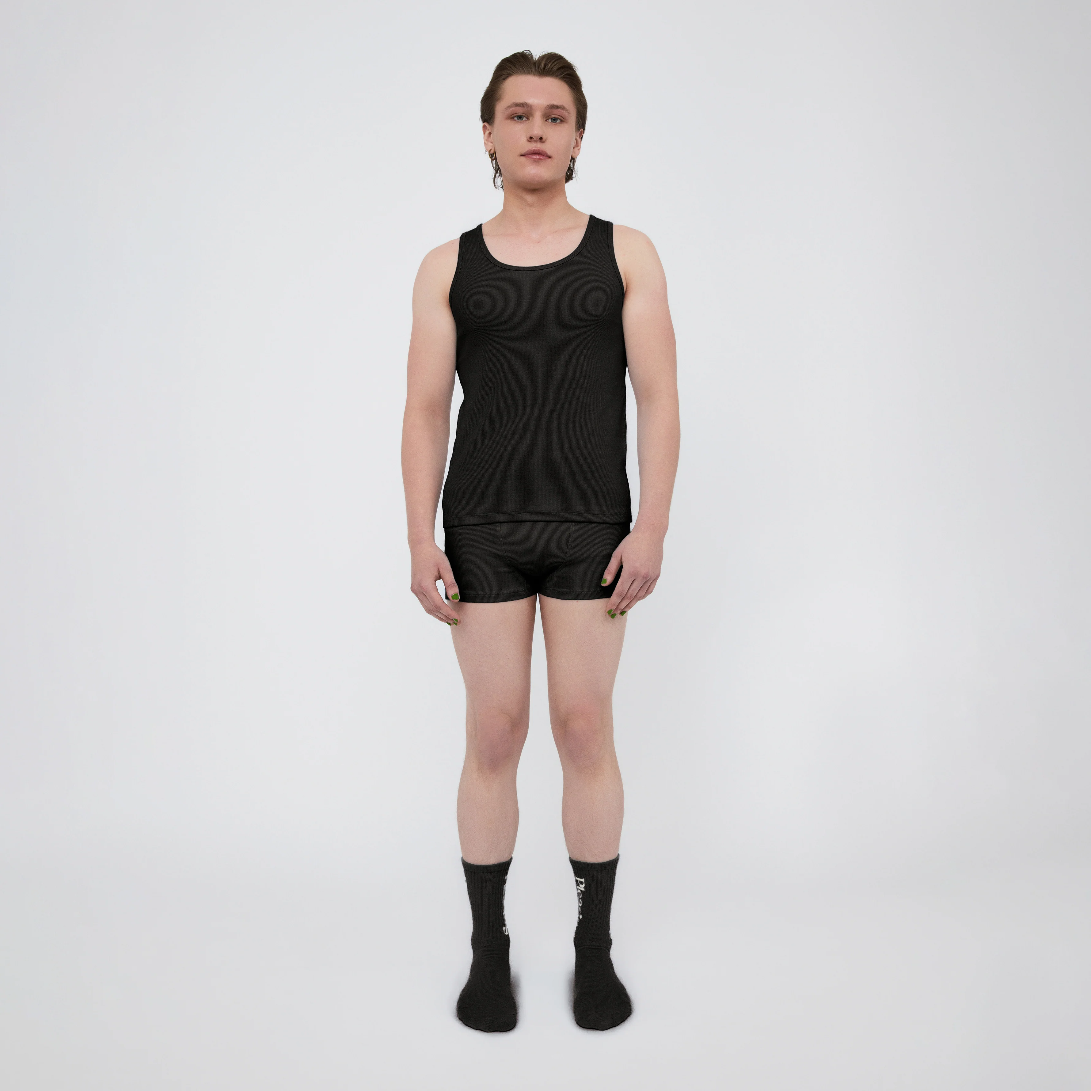 The Pleasing Ribbed Boxer Brief in Black - Image 7