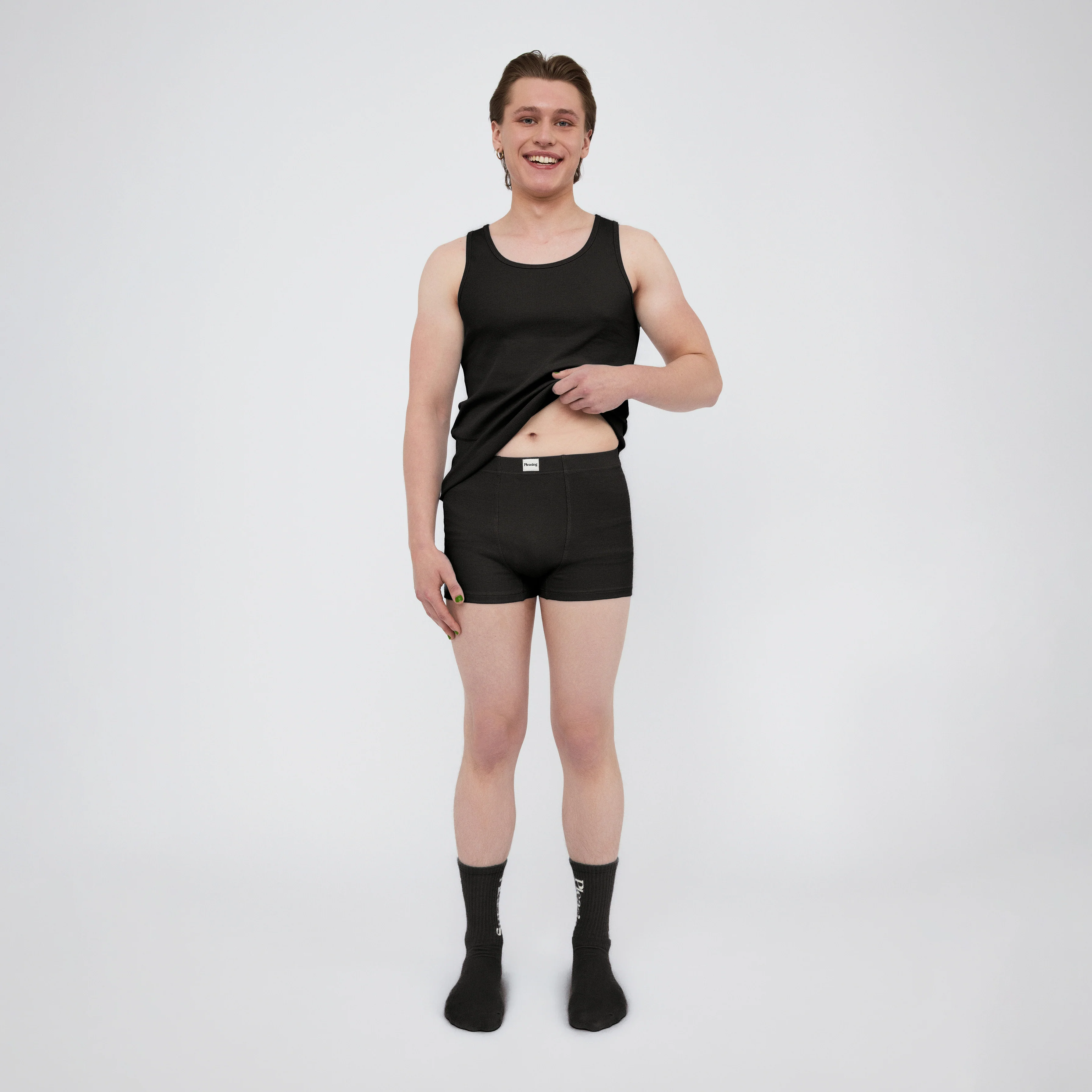 The Pleasing Ribbed Boxer Brief in Black - Image 9