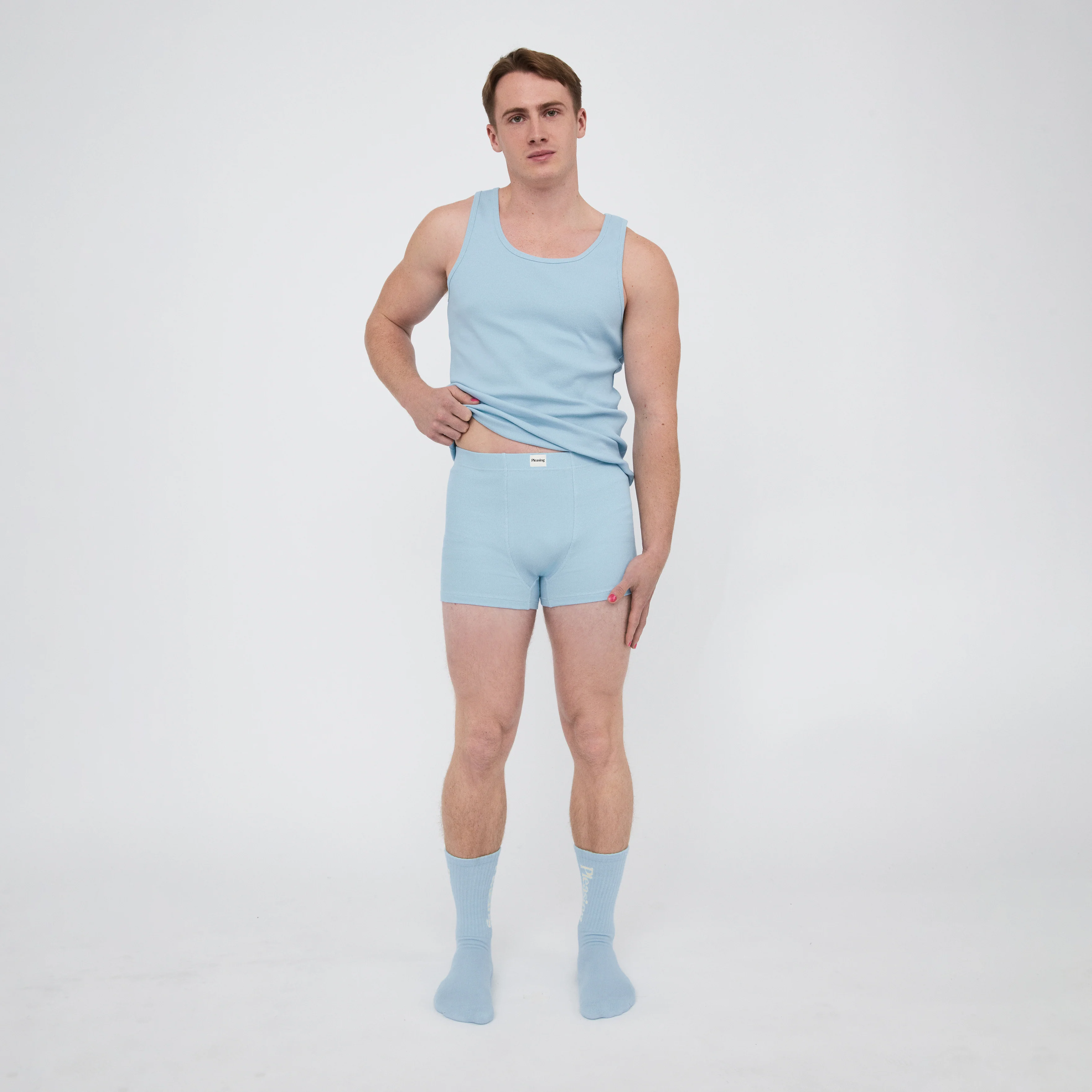 The Pleasing Ribbed Boxer Brief in Blue - Image 14
