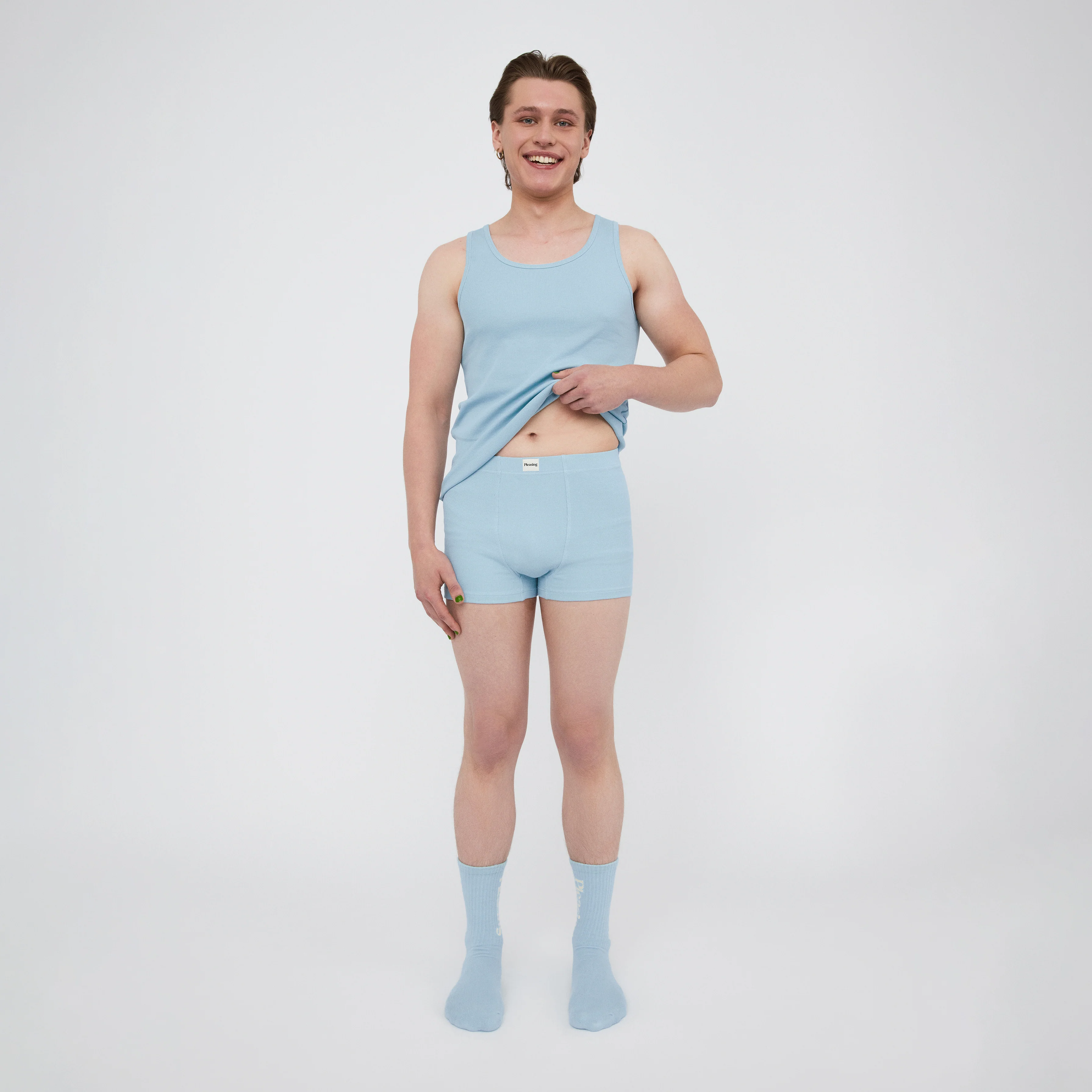 The Pleasing Ribbed Boxer Brief in Blue - Image 23