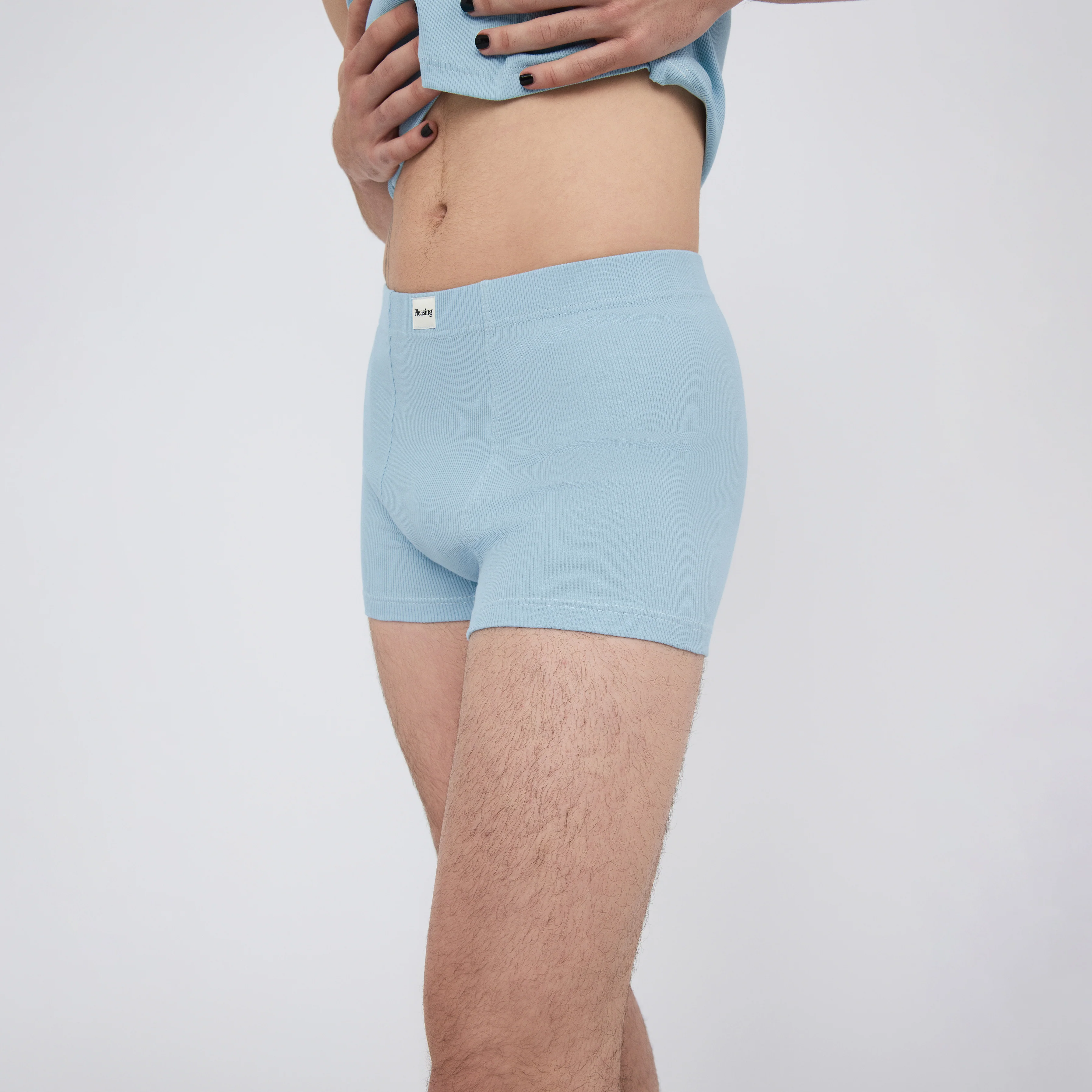 The Pleasing Ribbed Boxer Brief in Blue - Image 26