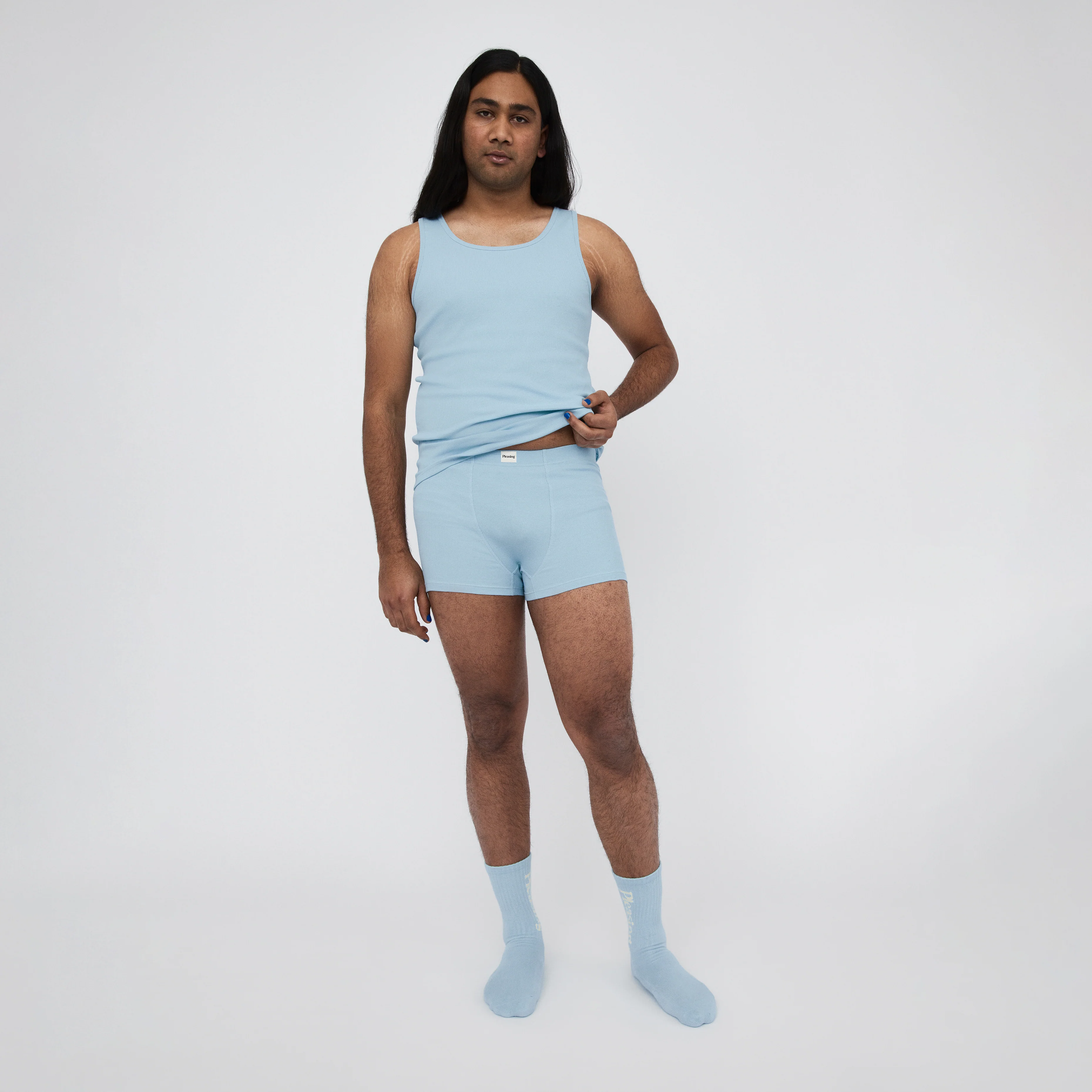 The Pleasing Ribbed Boxer Brief in Blue - Image 34