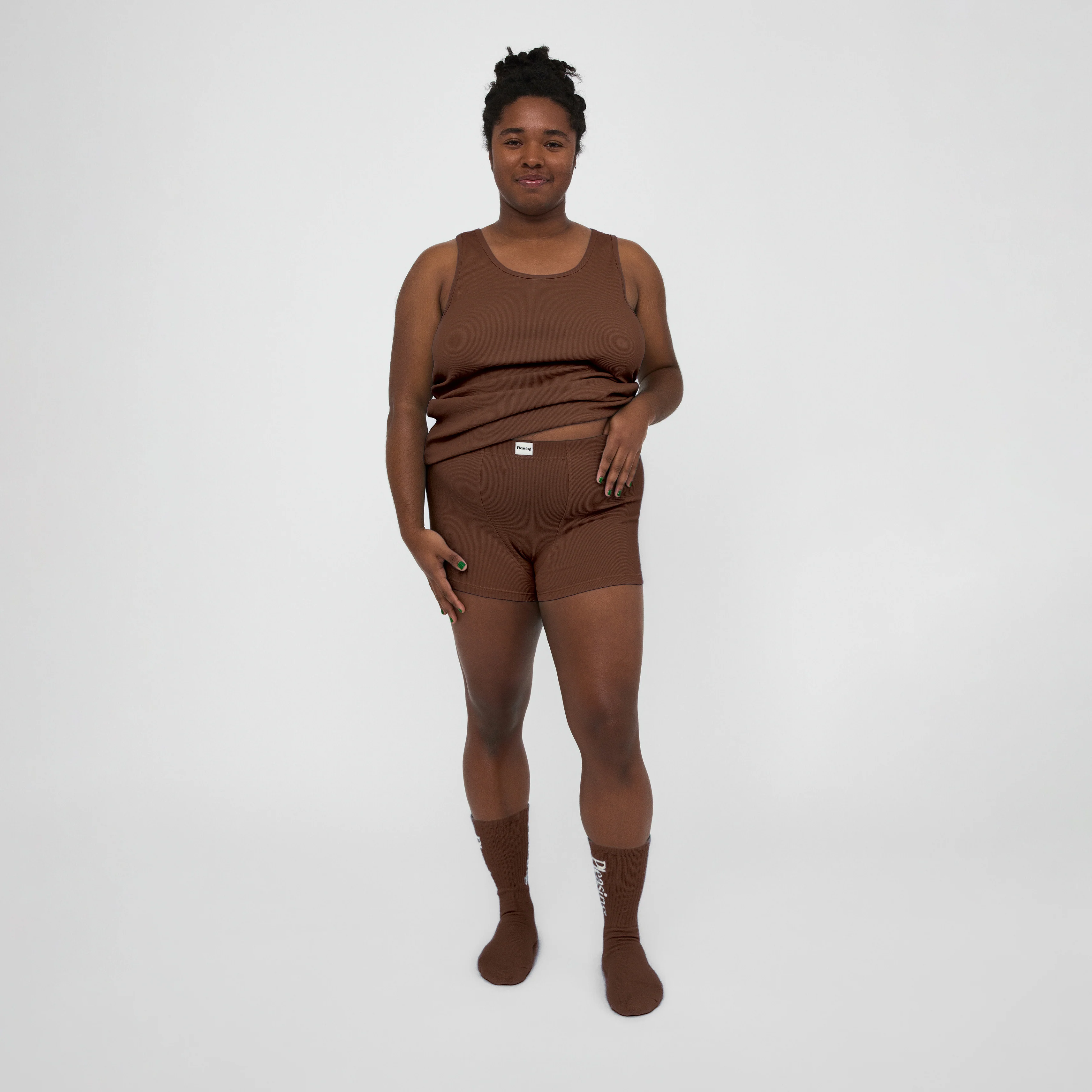 The Pleasing Ribbed Boxer Brief in Brown - Image 11