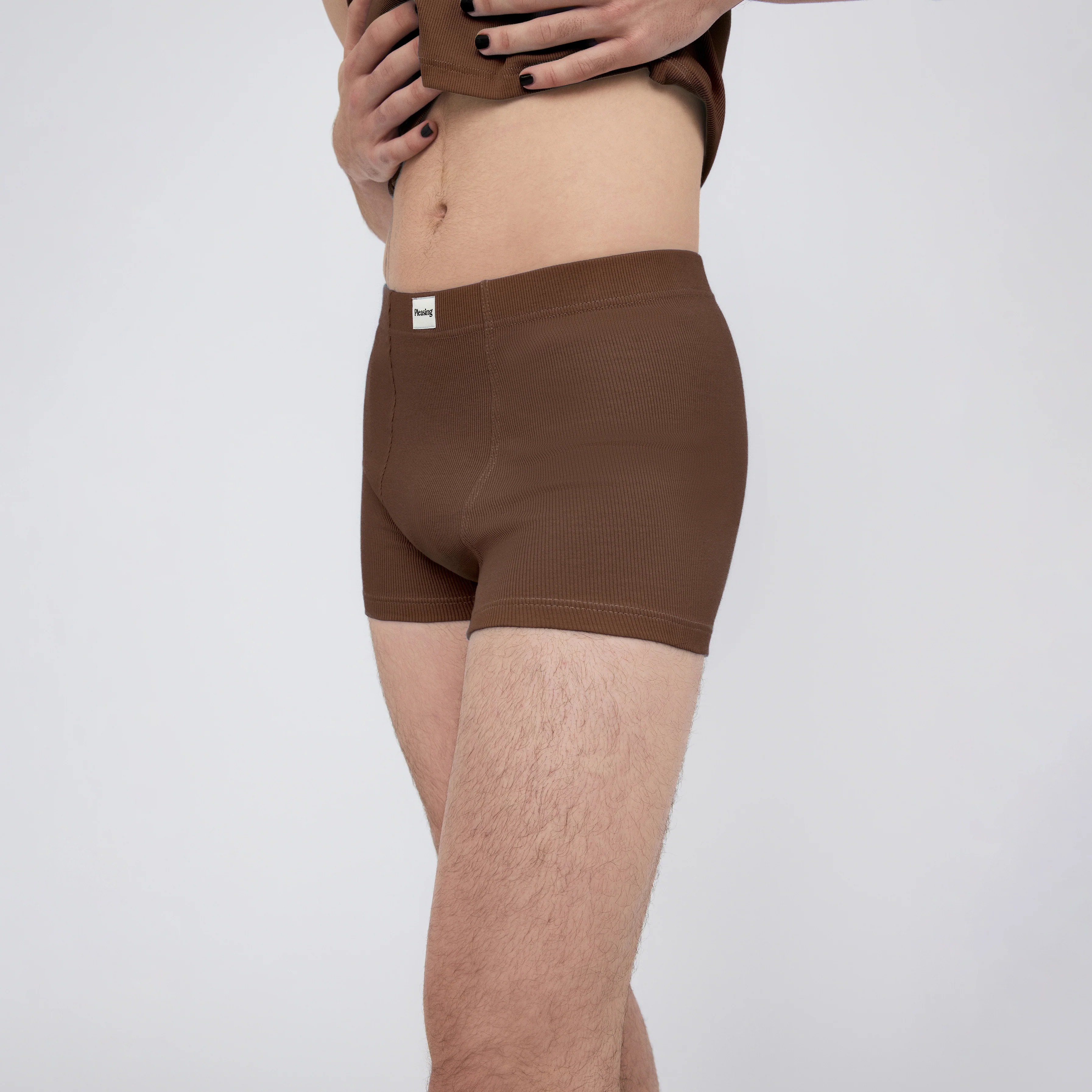The Pleasing Ribbed Boxer Brief in Brown - Image 13