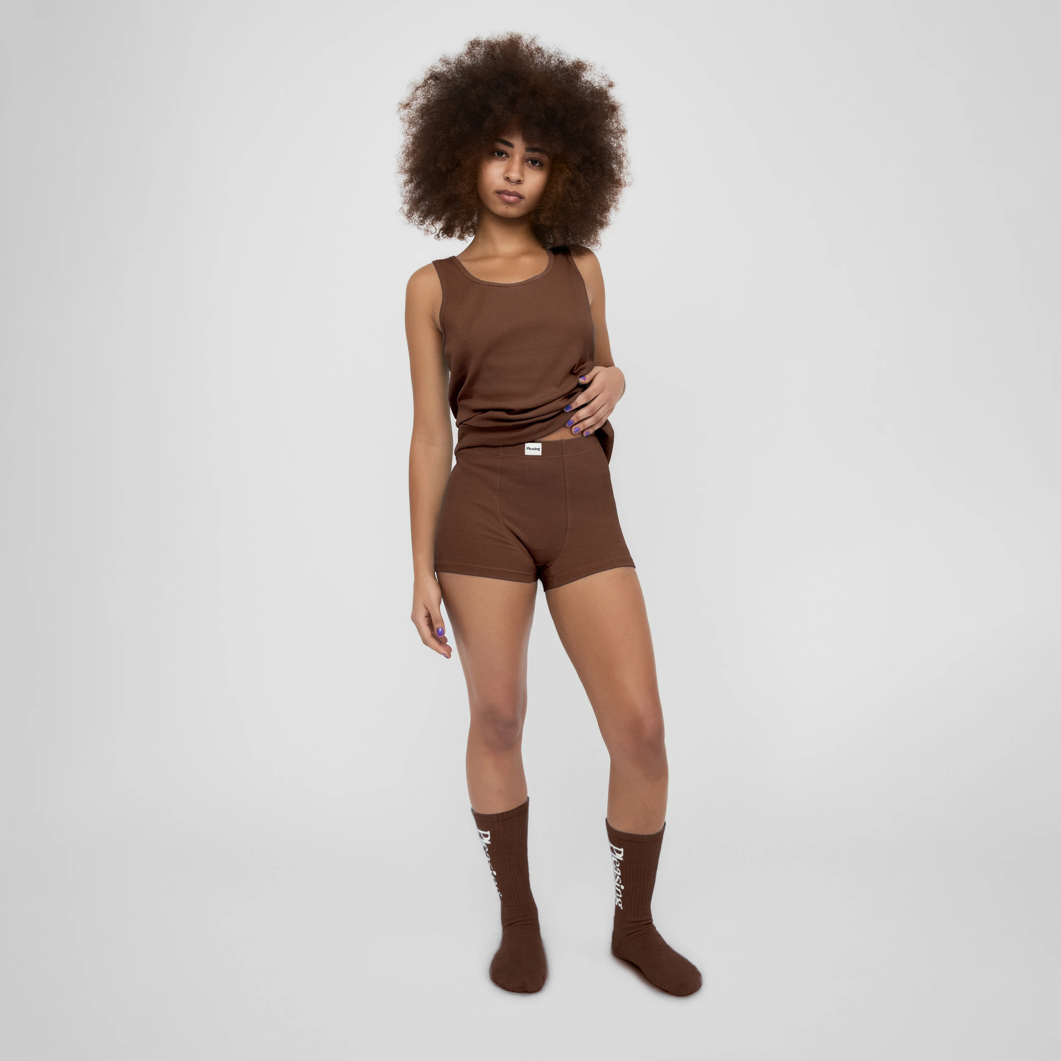 The Pleasing Ribbed Boxer Brief in Brown - Image 27
