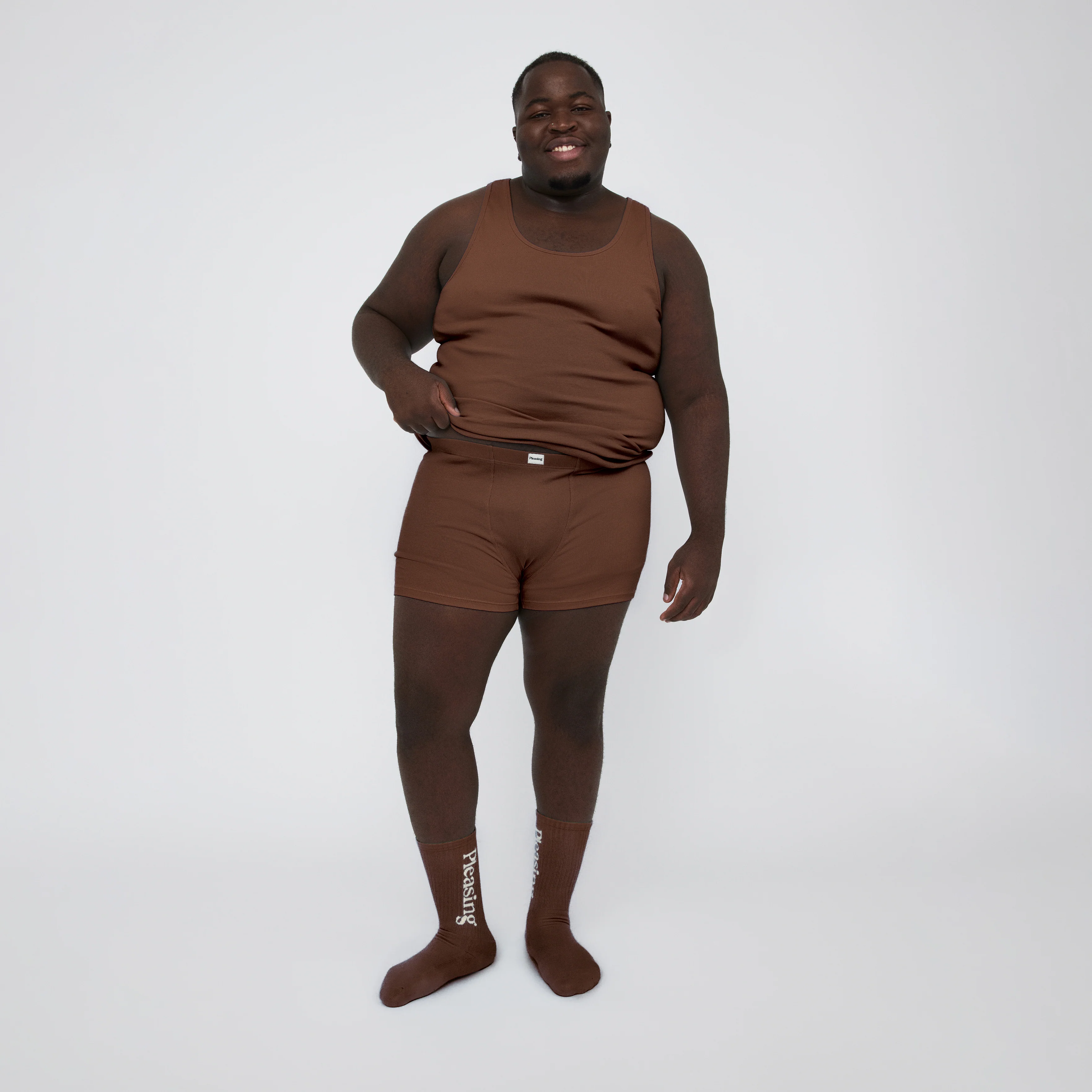 The Pleasing Ribbed Boxer Brief in Brown - Image 28
