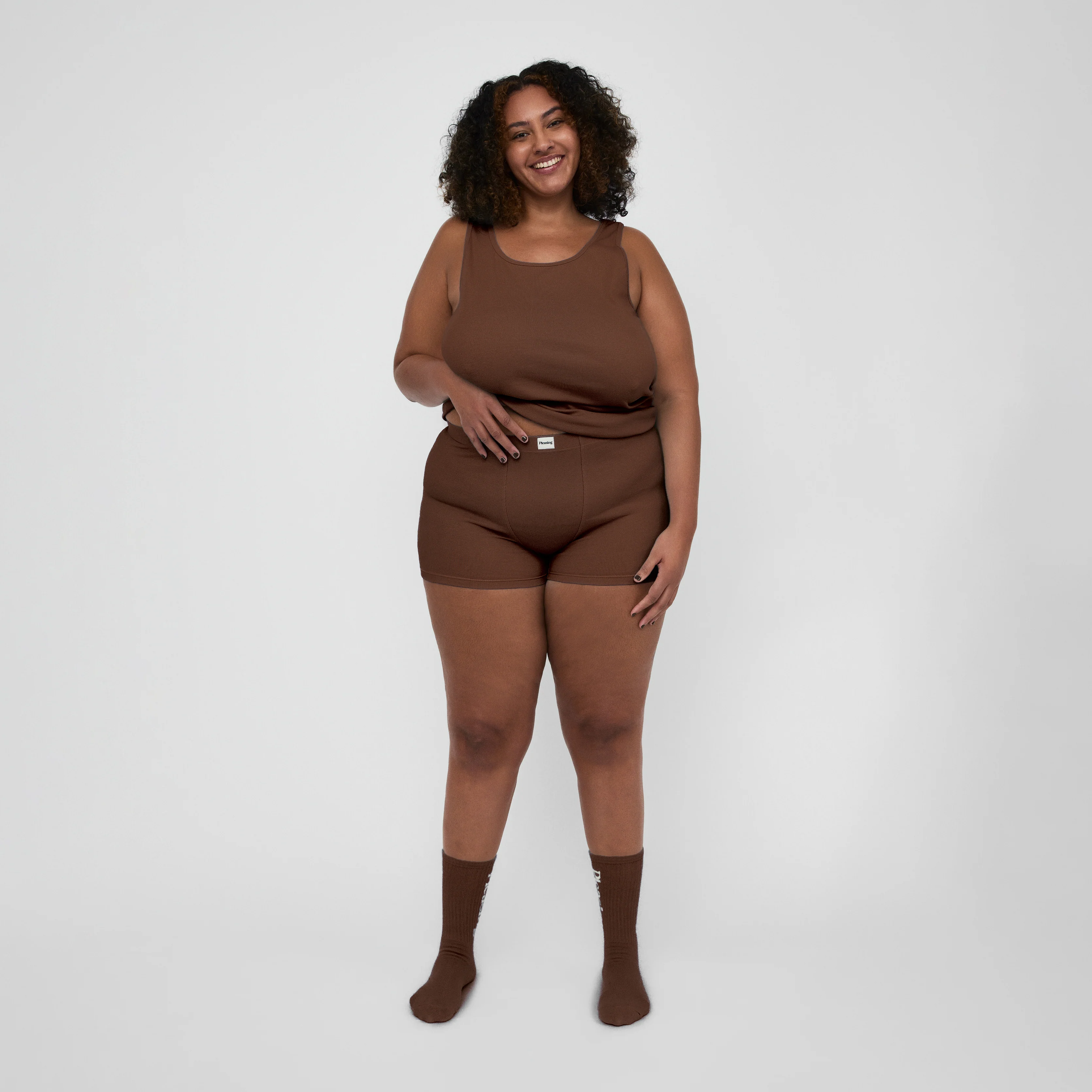 The Pleasing Ribbed Boxer Brief in Brown - Image 3