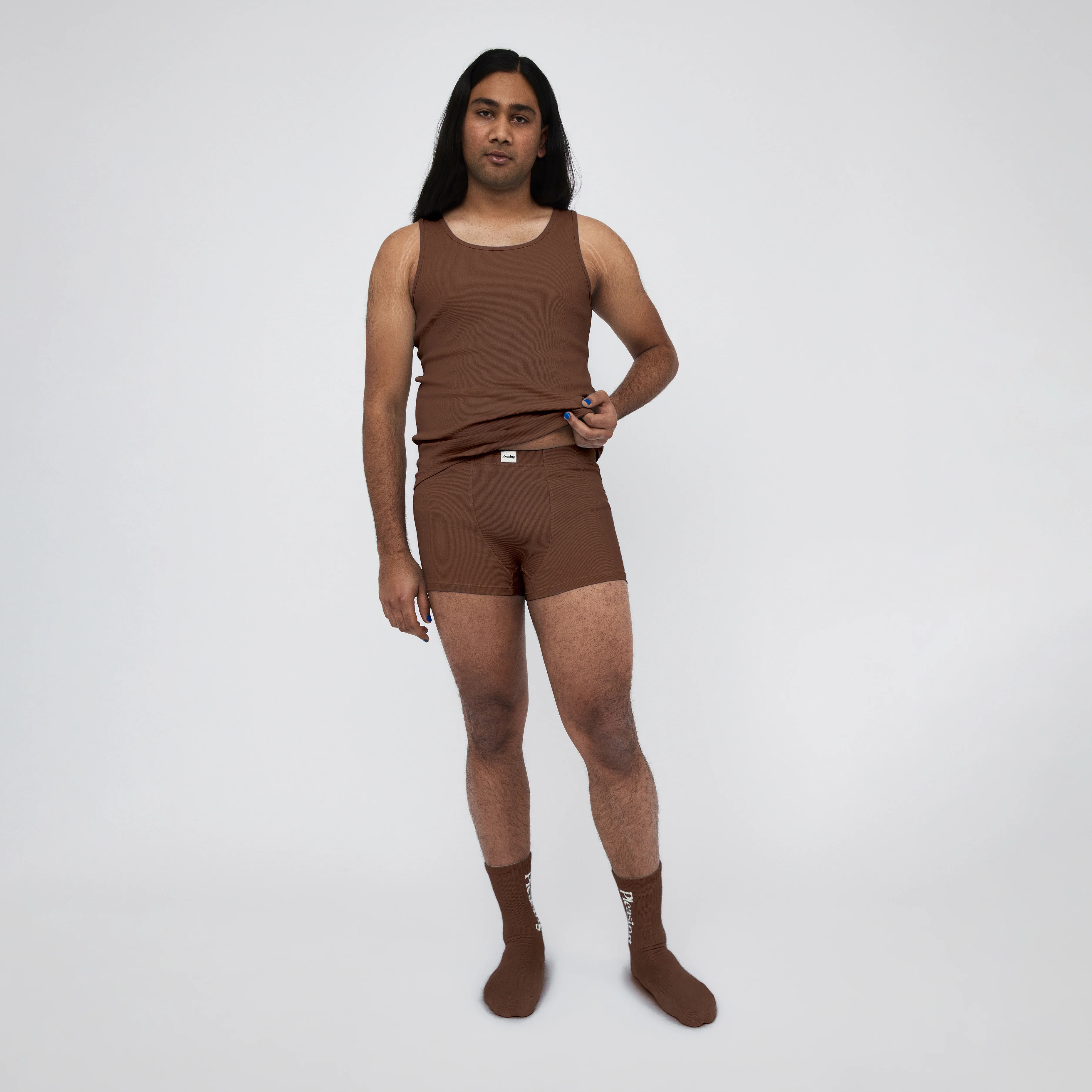 The Pleasing Ribbed Boxer Brief in Brown - Image 8