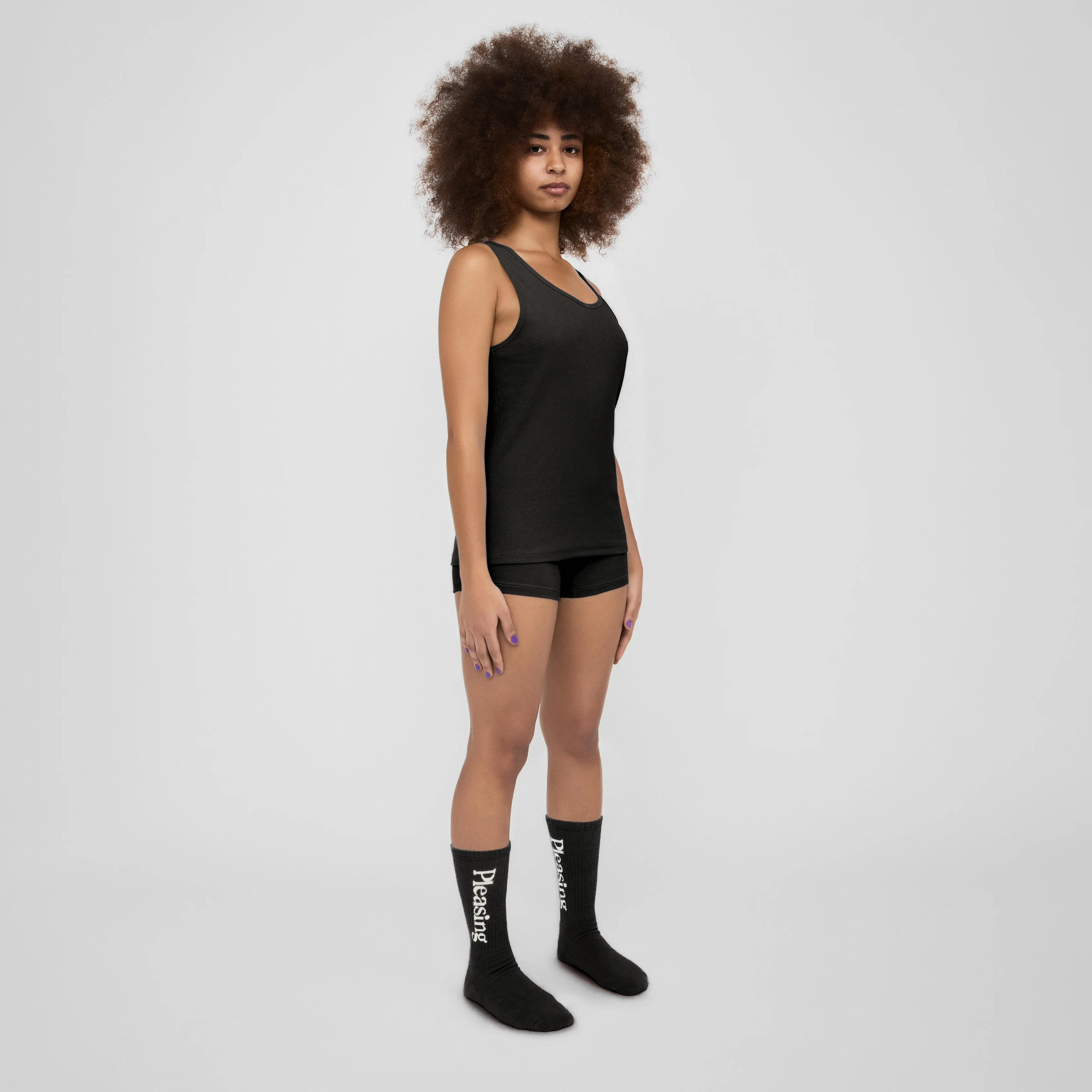 The Pleasing Ribbed Tank in Black - Image 7
