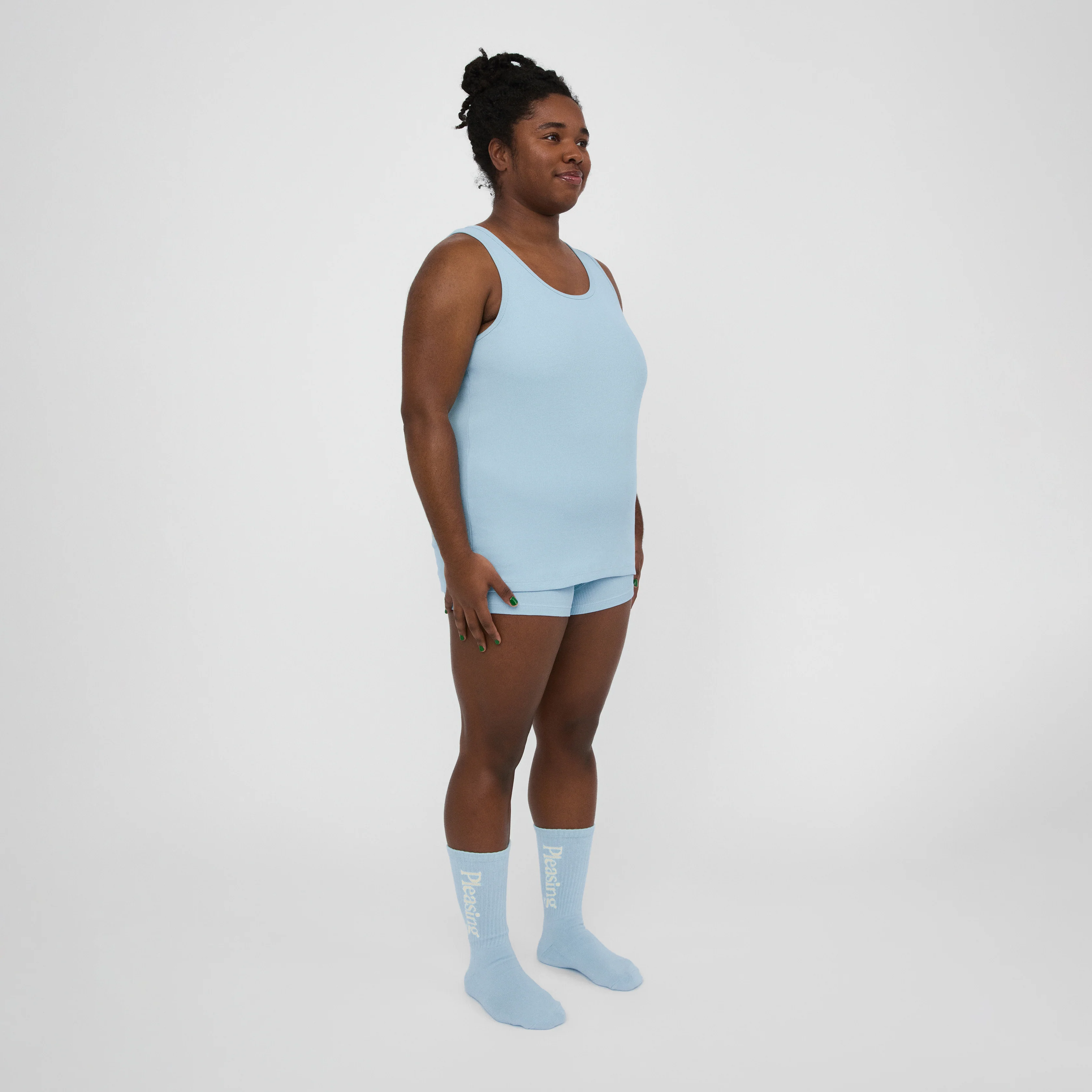 The Pleasing Ribbed Tank in Blue - Image 16