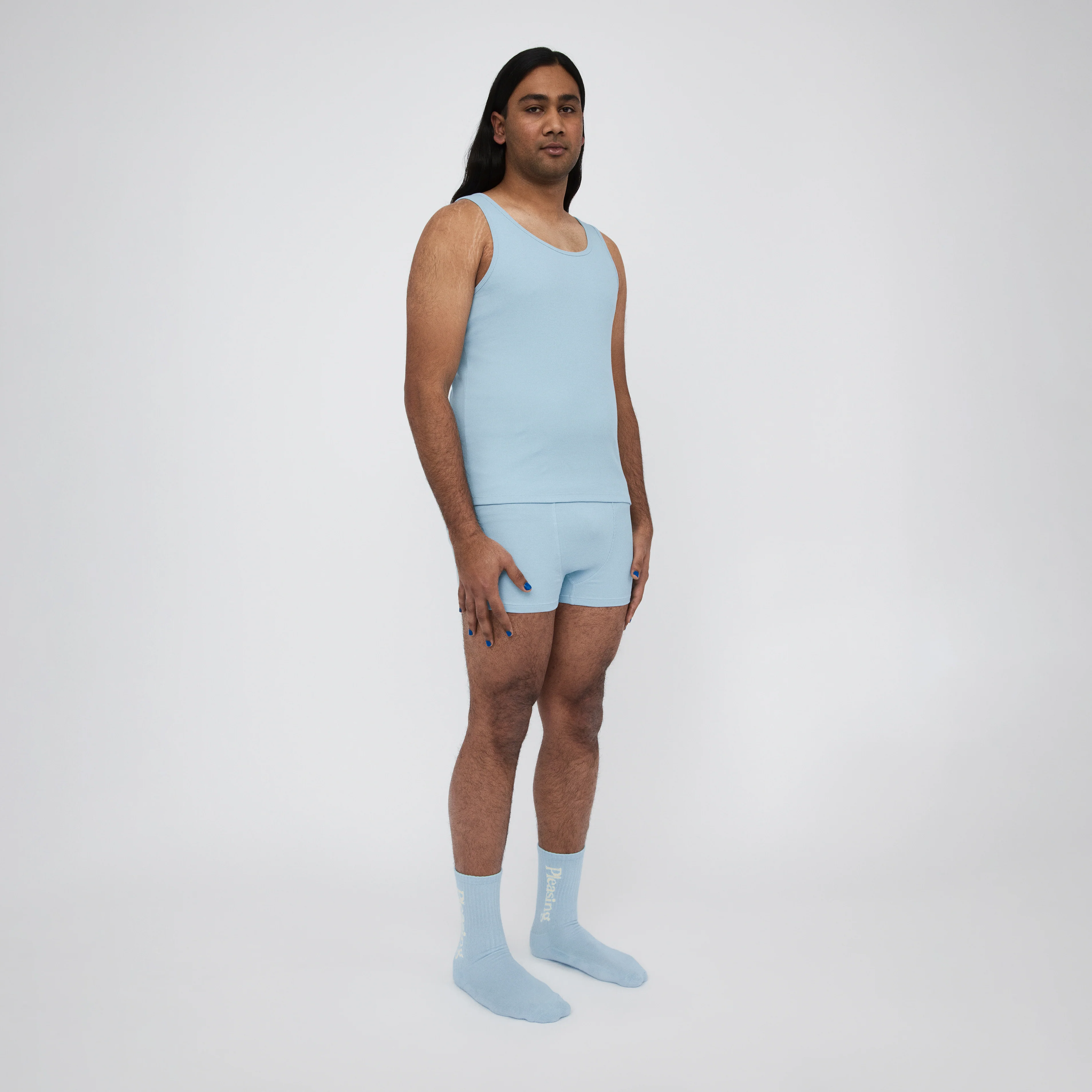 The Pleasing Ribbed Tank in Blue - Image 25
