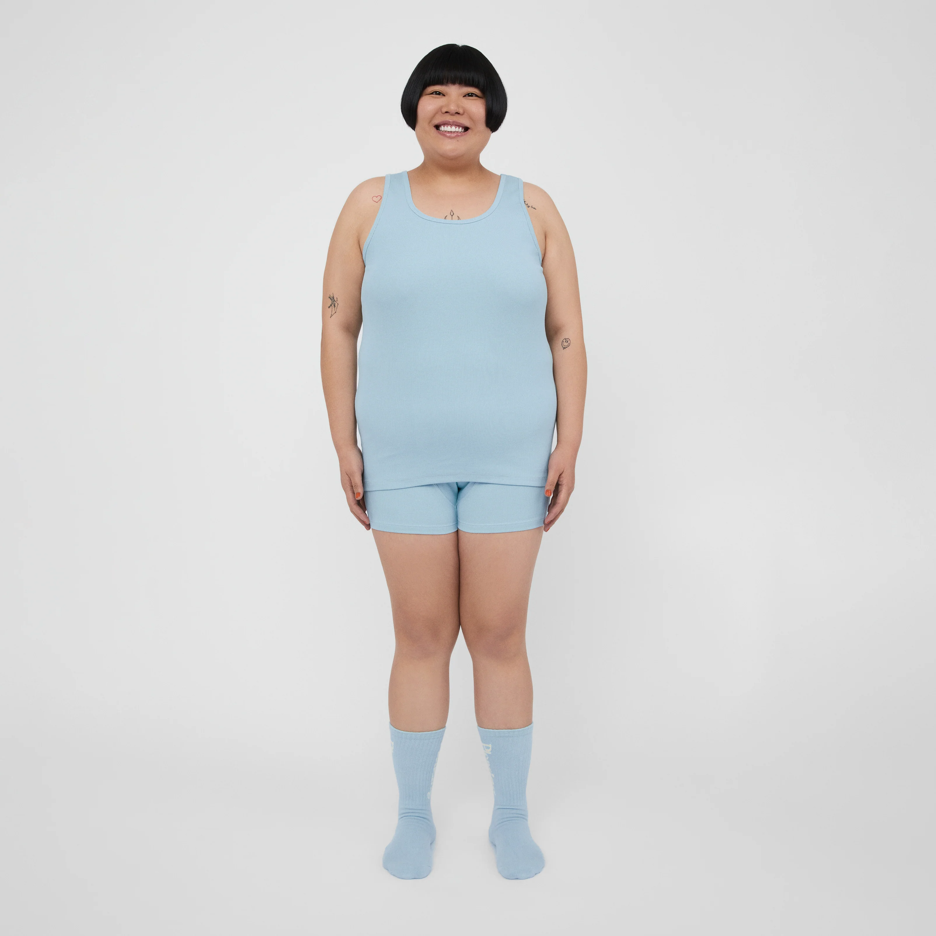 The Pleasing Ribbed Tank in Blue - Image 28