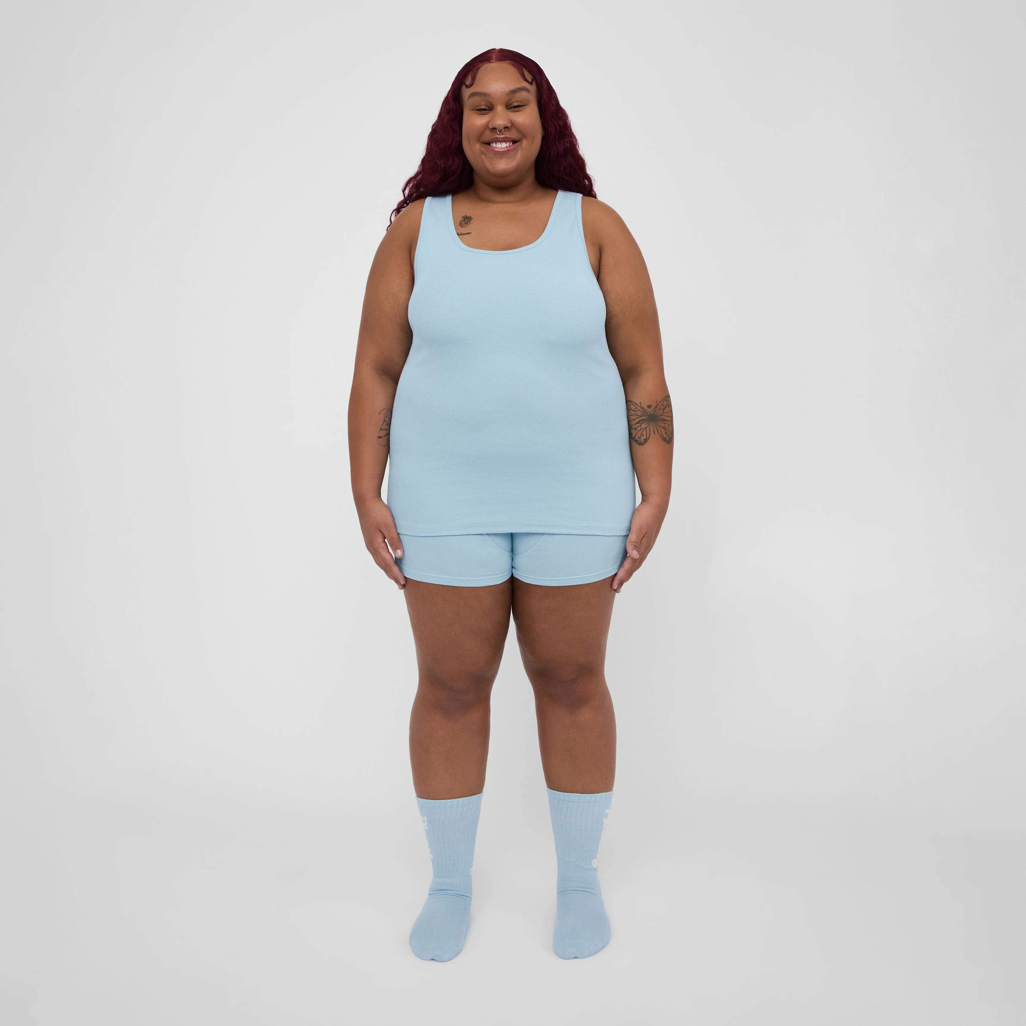 The Pleasing Ribbed Tank in Blue - Image 30