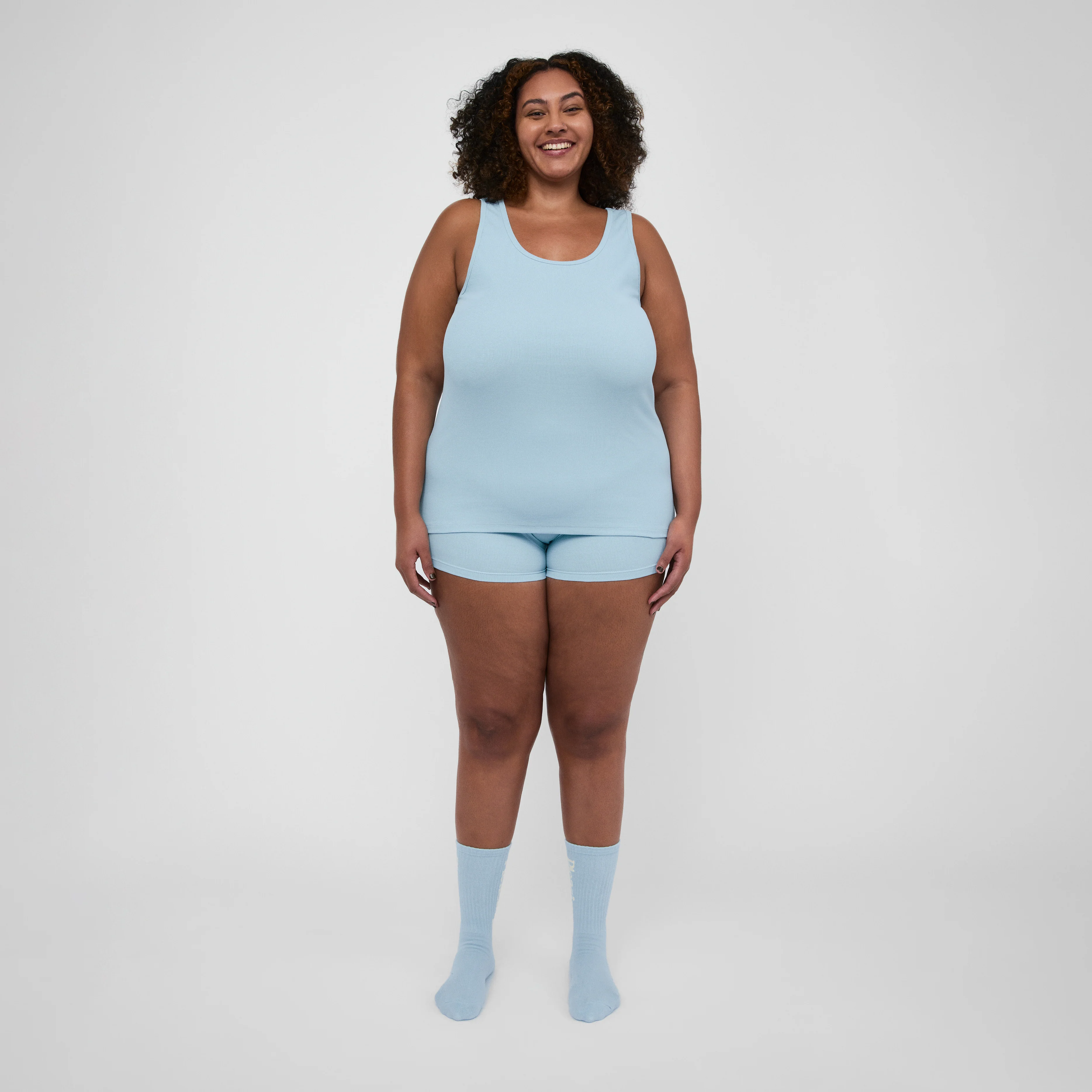 The Pleasing Ribbed Tank in Blue - Image 33