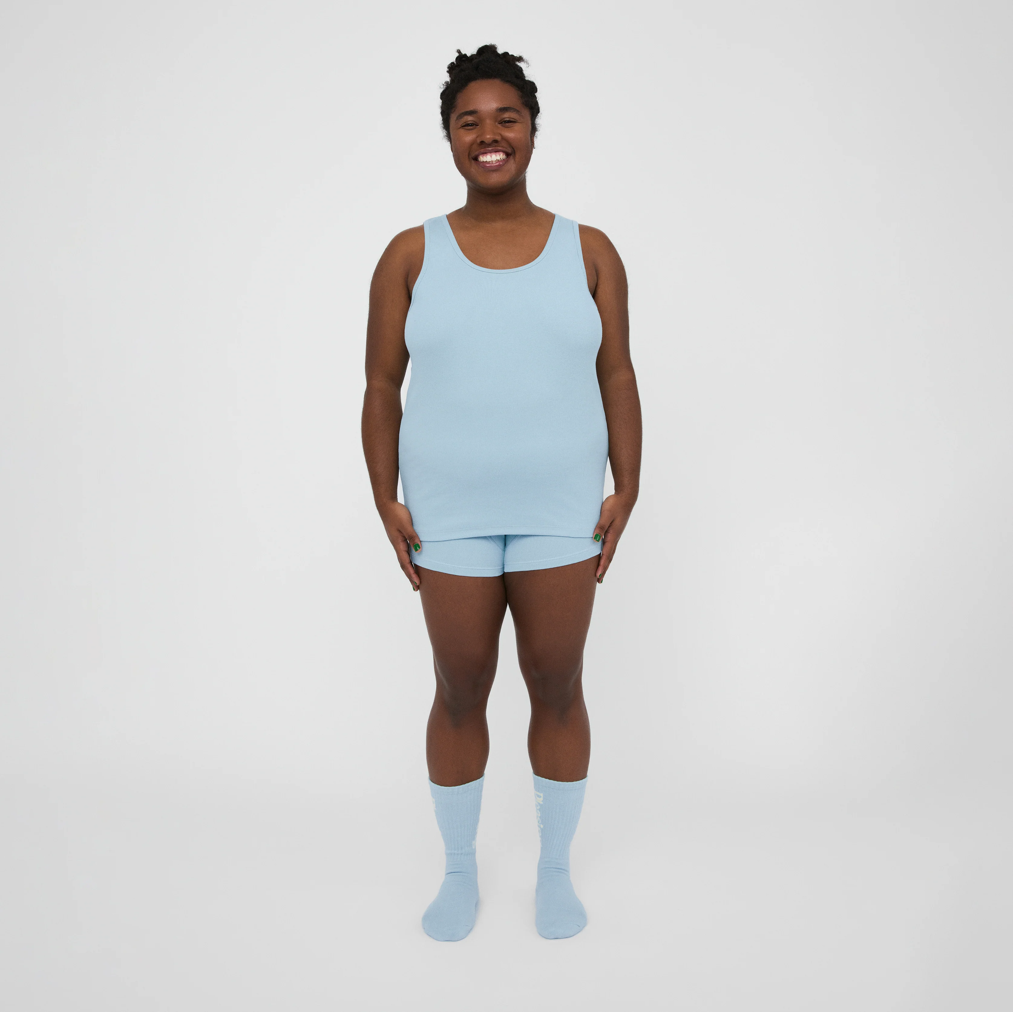 The Pleasing Ribbed Tank in Blue - Image 34