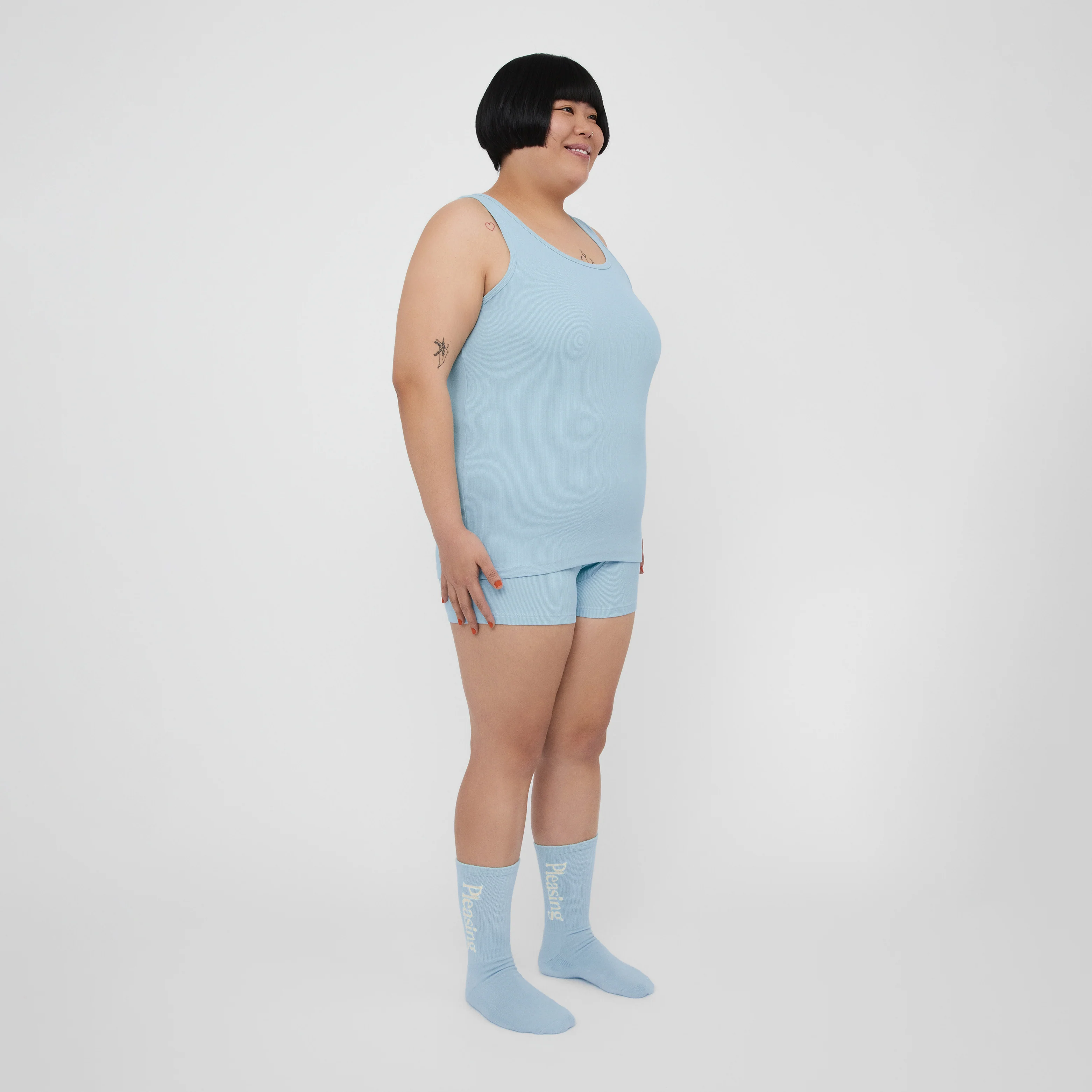 The Pleasing Ribbed Tank in Blue - Image 35