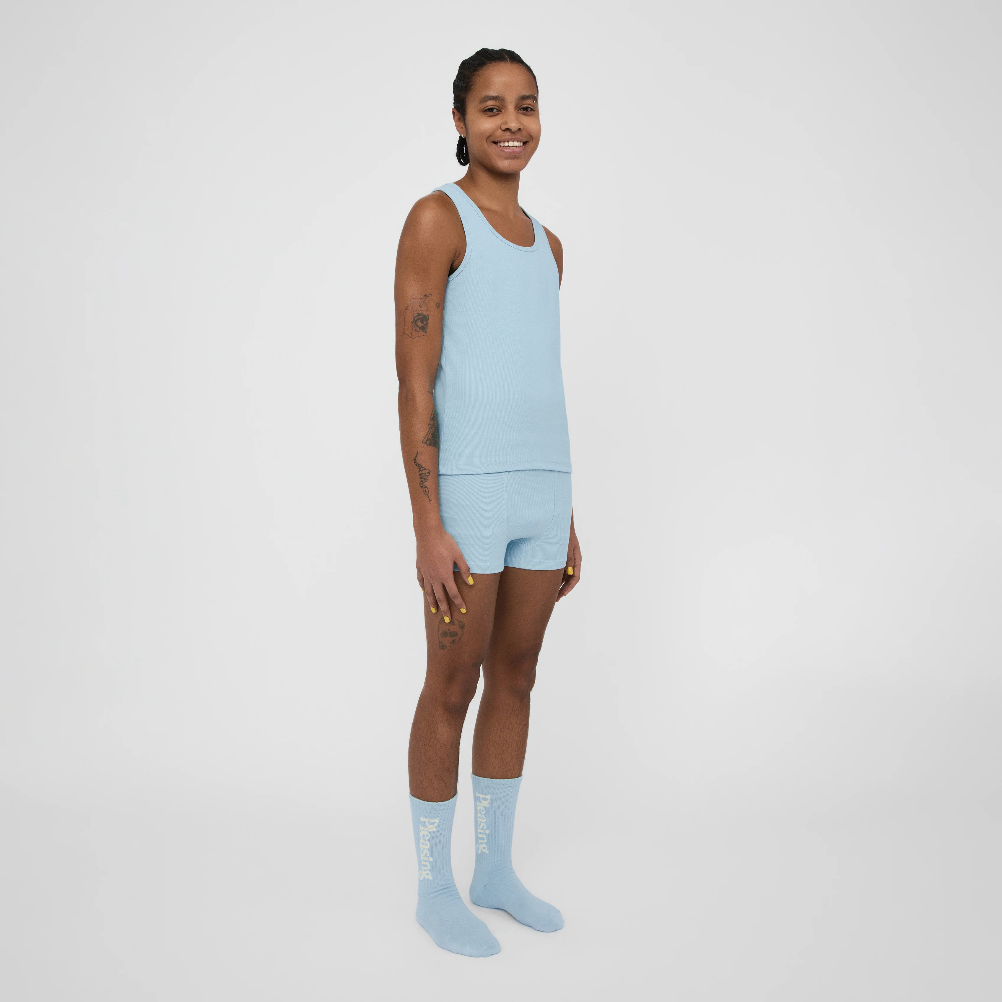 The Pleasing Ribbed Tank in Blue - Image 42
