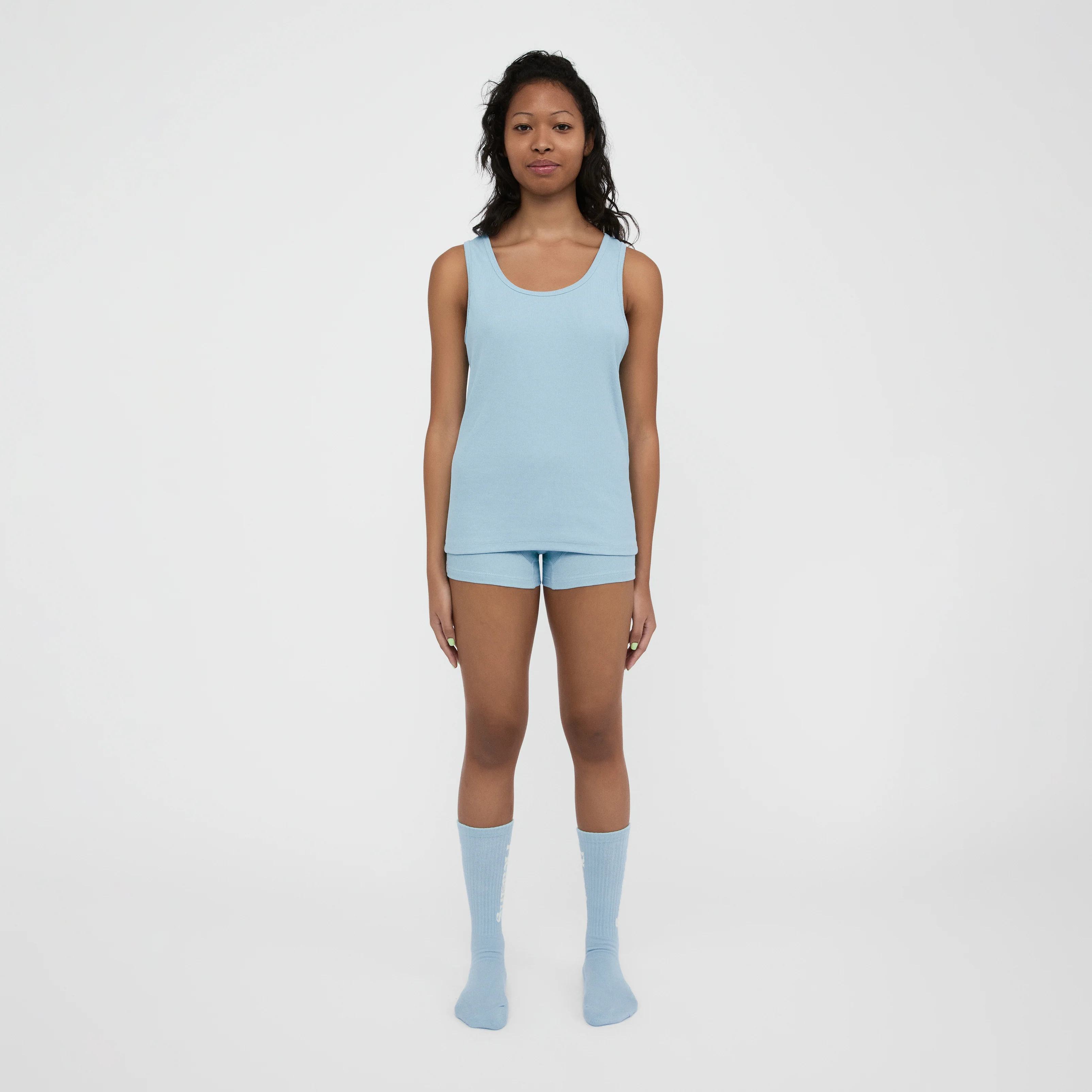 The Pleasing Ribbed Tank in Blue - Image 46