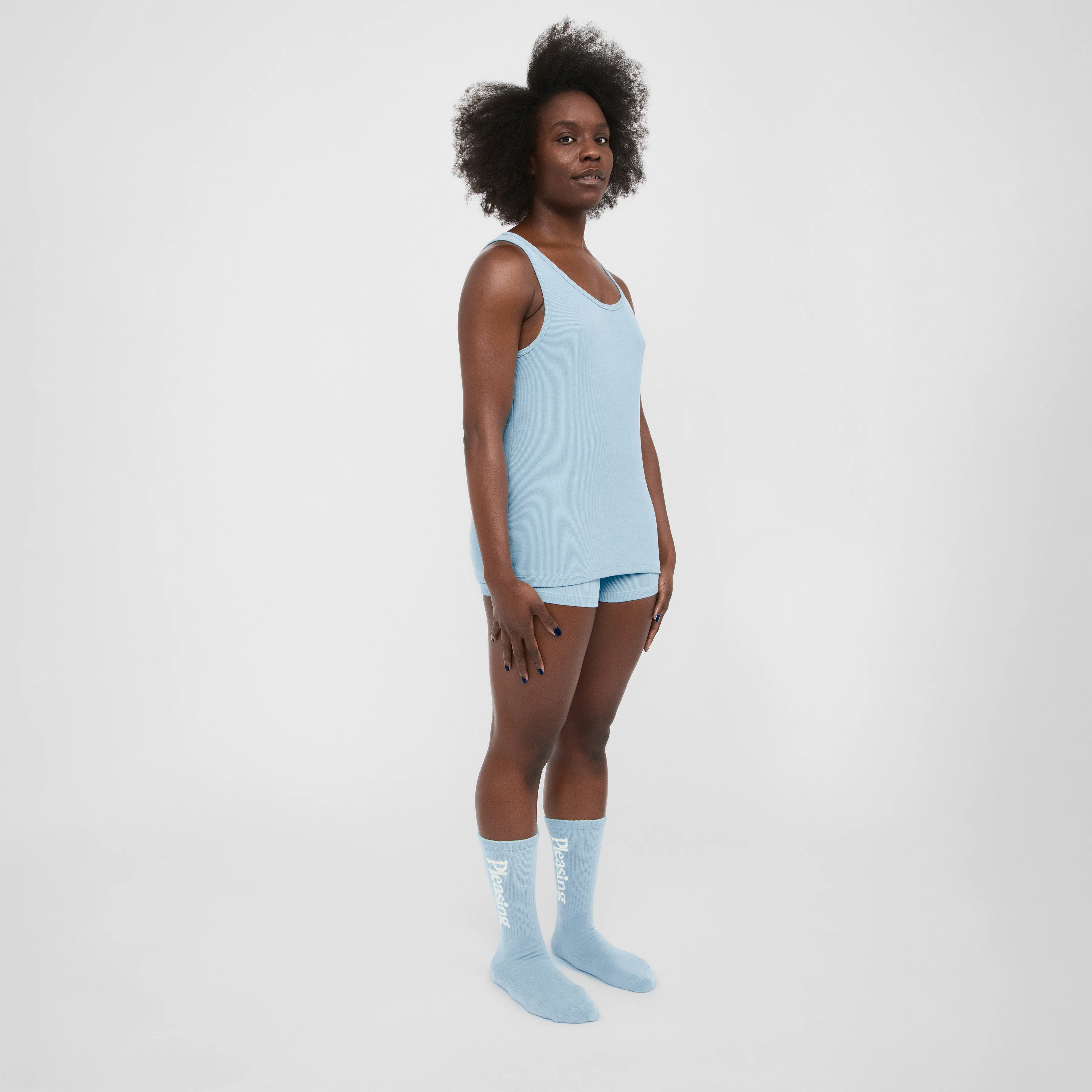 The Pleasing Ribbed Tank in Blue - Image 47