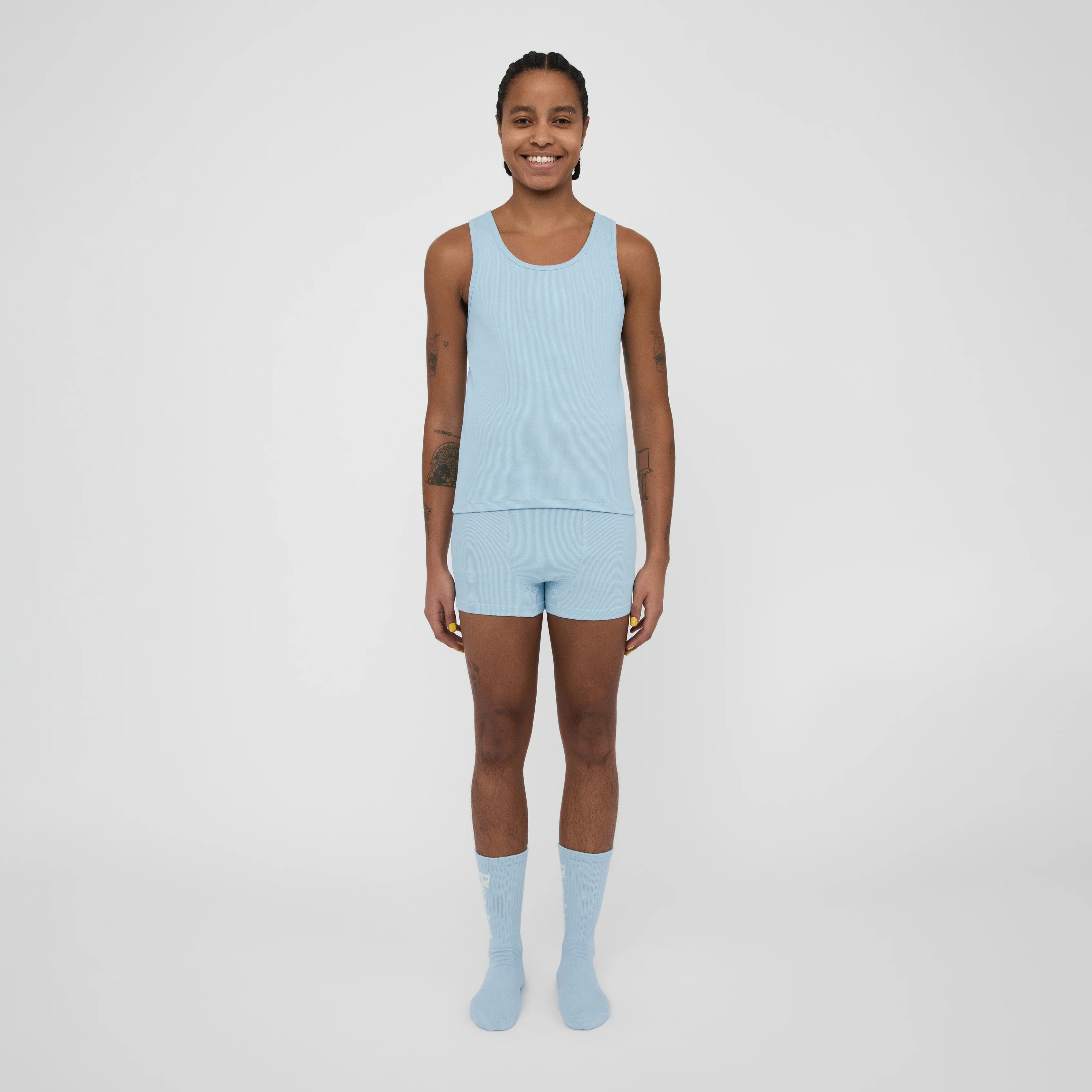 The Pleasing Ribbed Tank in Blue - Image 6