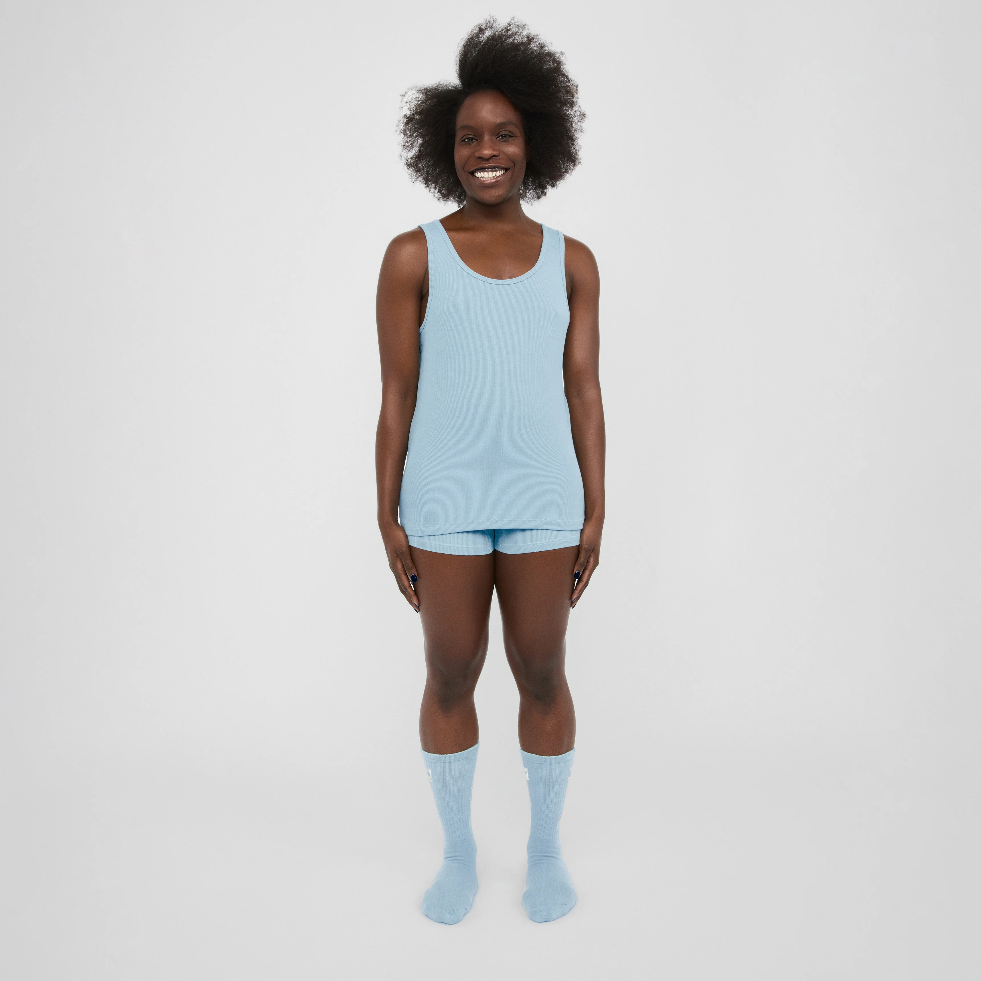 The Pleasing Ribbed Tank in Blue - Image 7