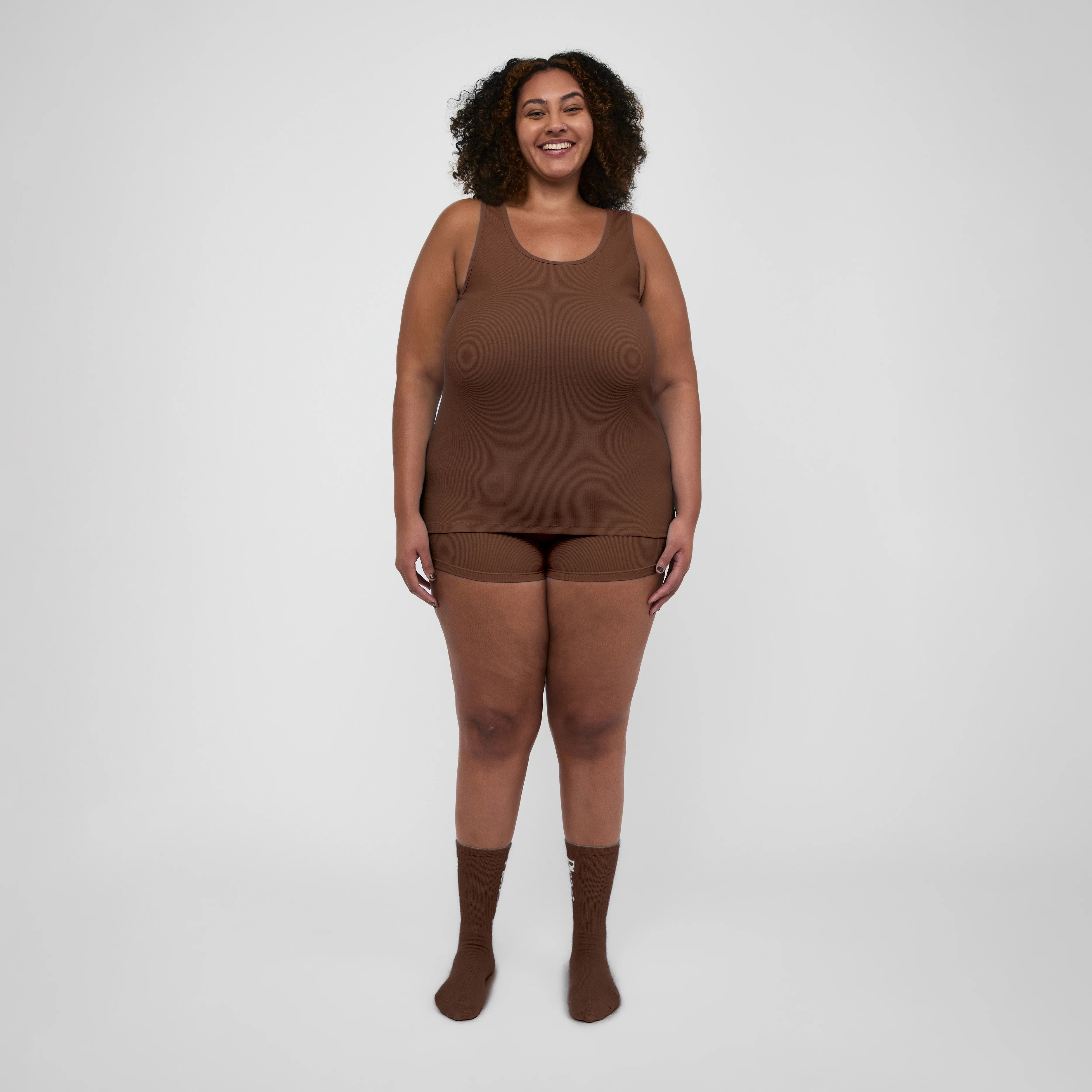 The Pleasing Ribbed Tank in Brown - Image 17