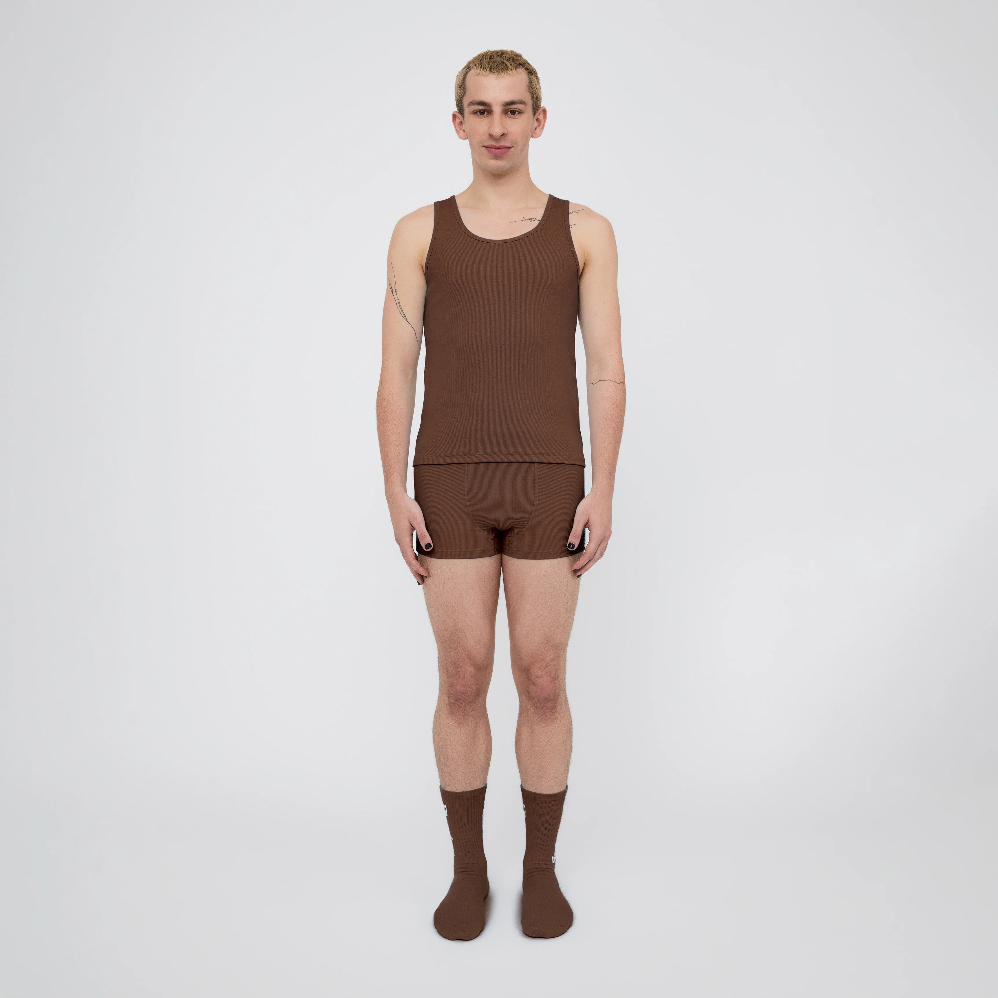 The Pleasing Ribbed Tank in Brown - Image 18