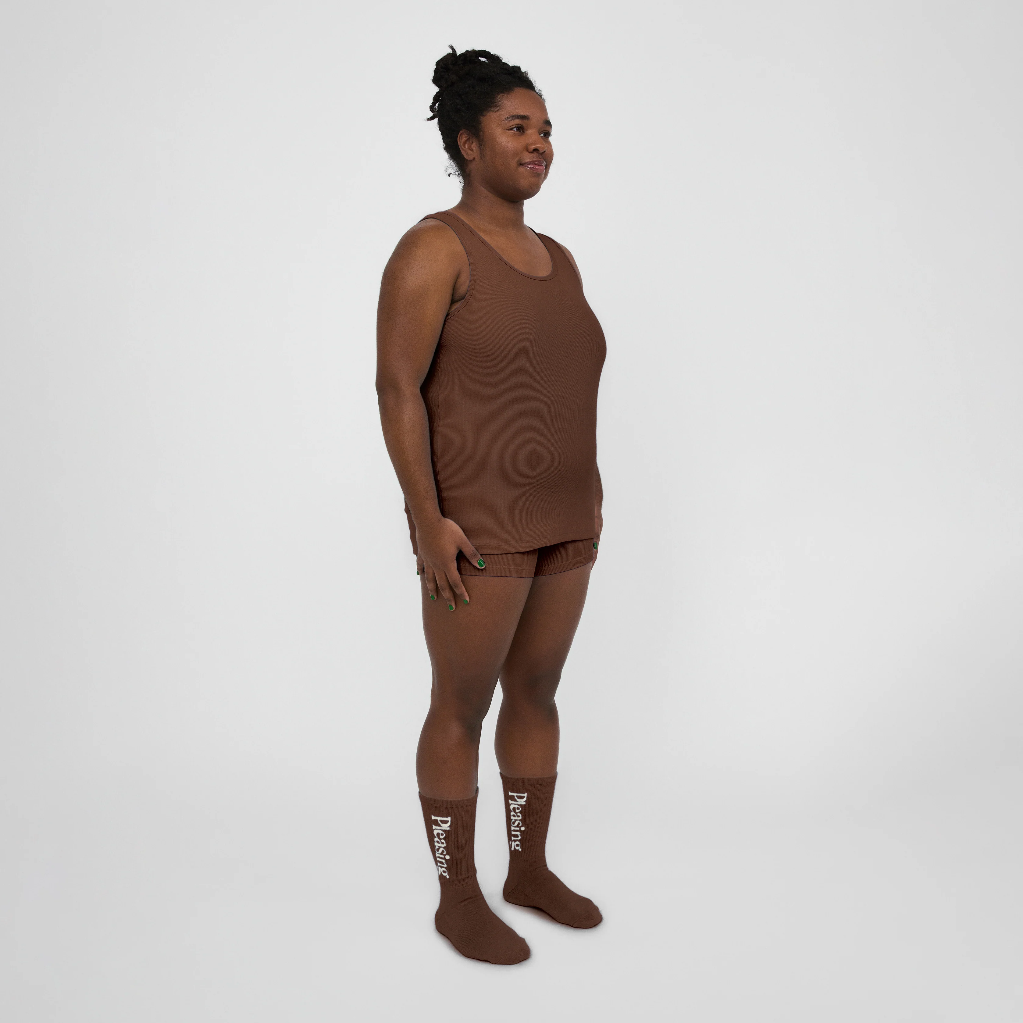 The Pleasing Ribbed Tank in Brown - Image 19