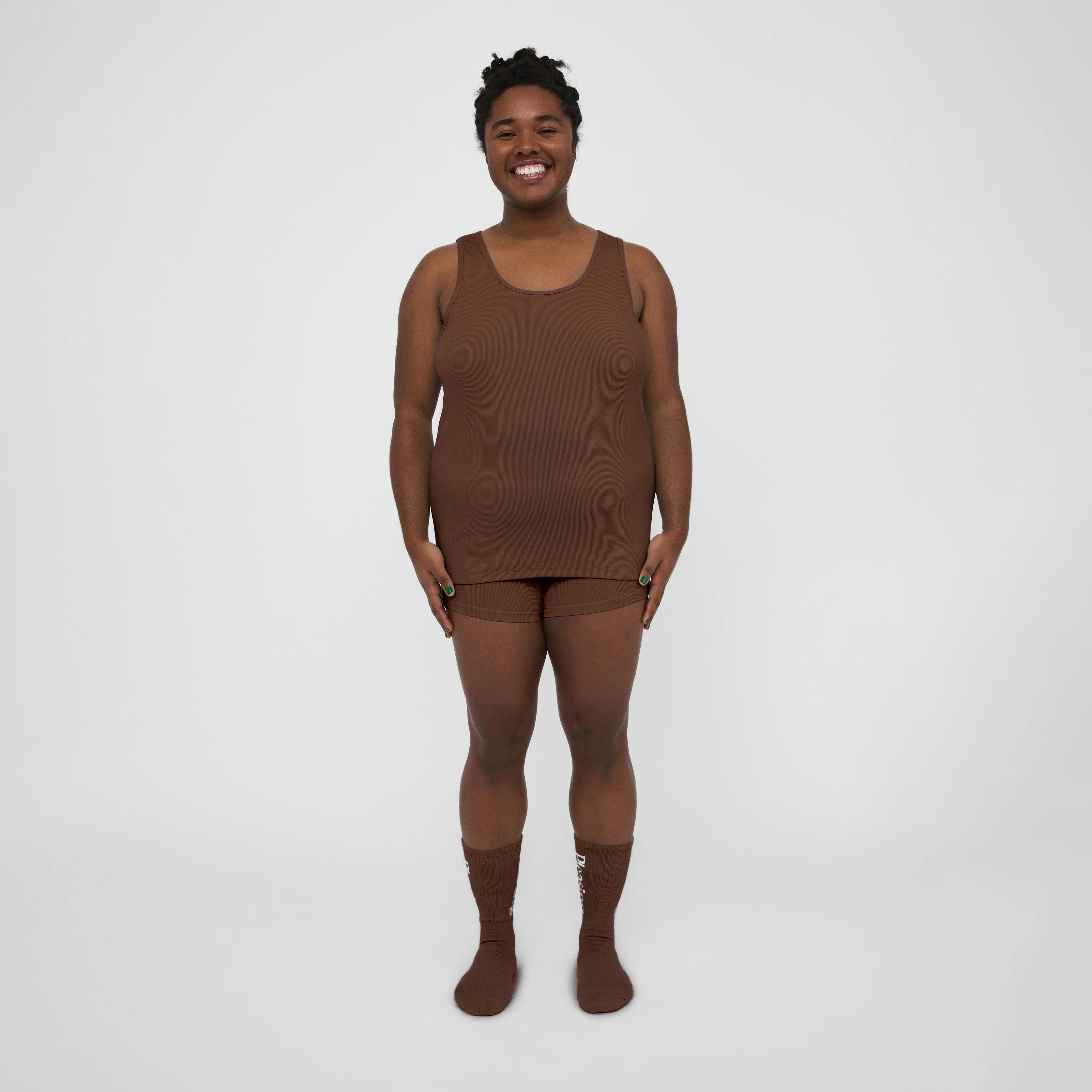 The Pleasing Ribbed Tank in Brown - Image 37