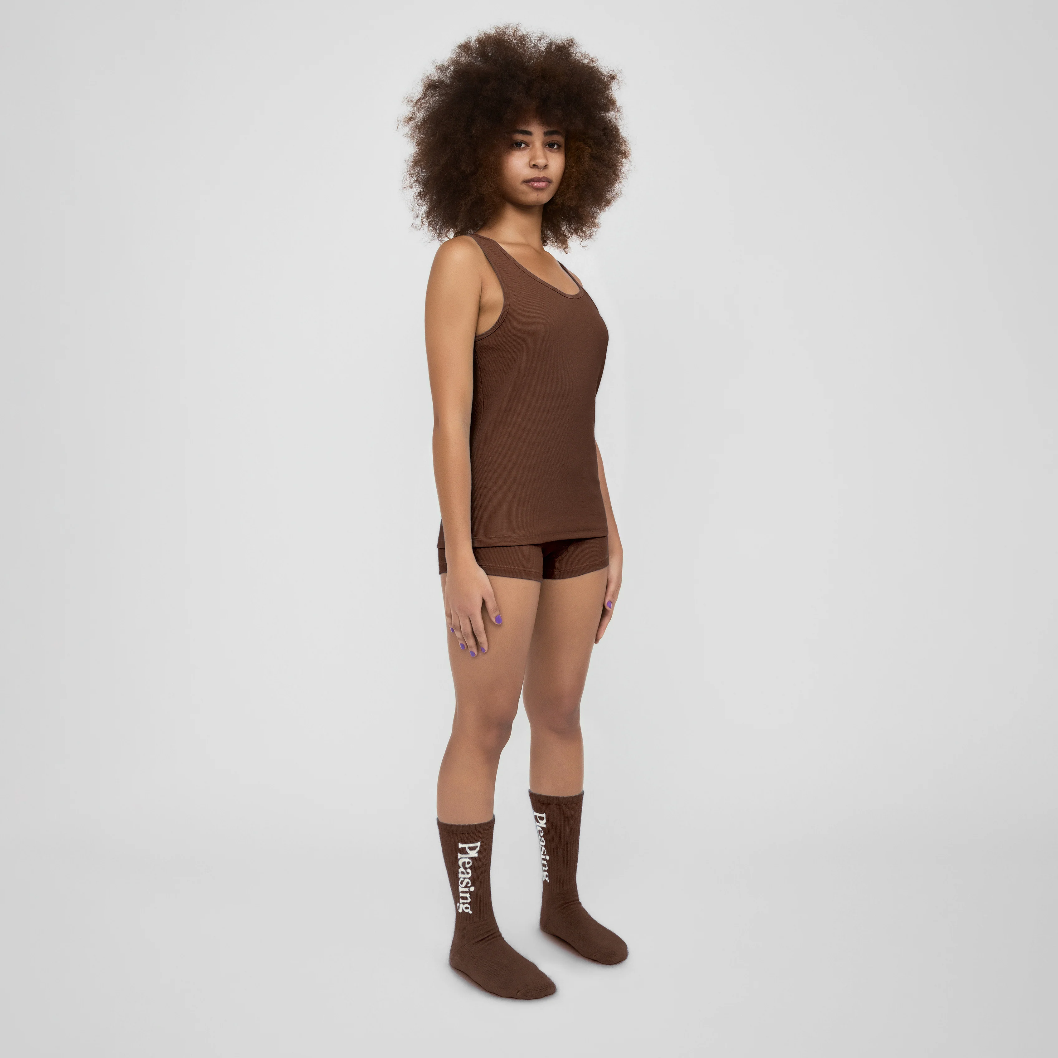 The Pleasing Ribbed Tank in Brown - Image 39