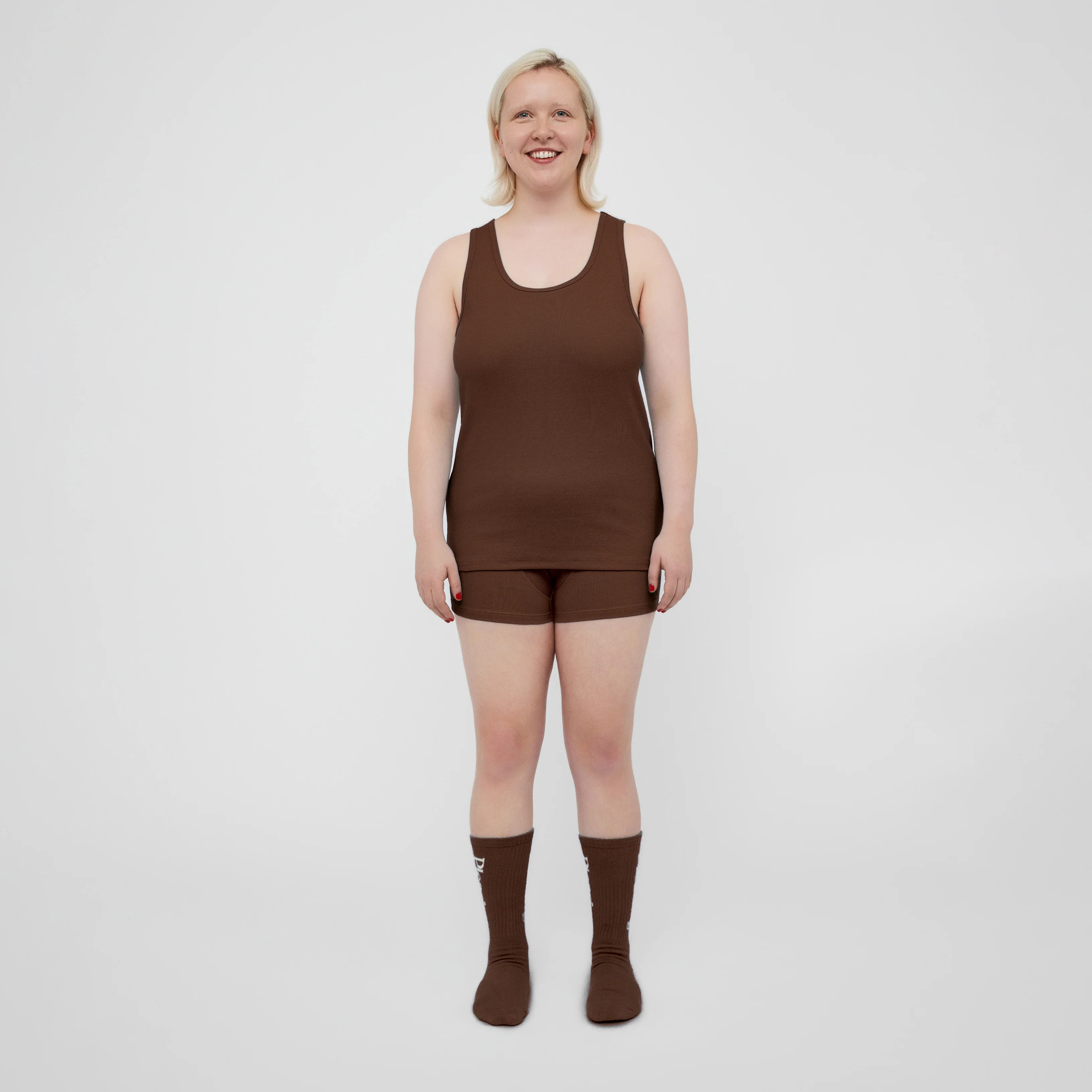 The Pleasing Ribbed Tank in Brown - Image 40