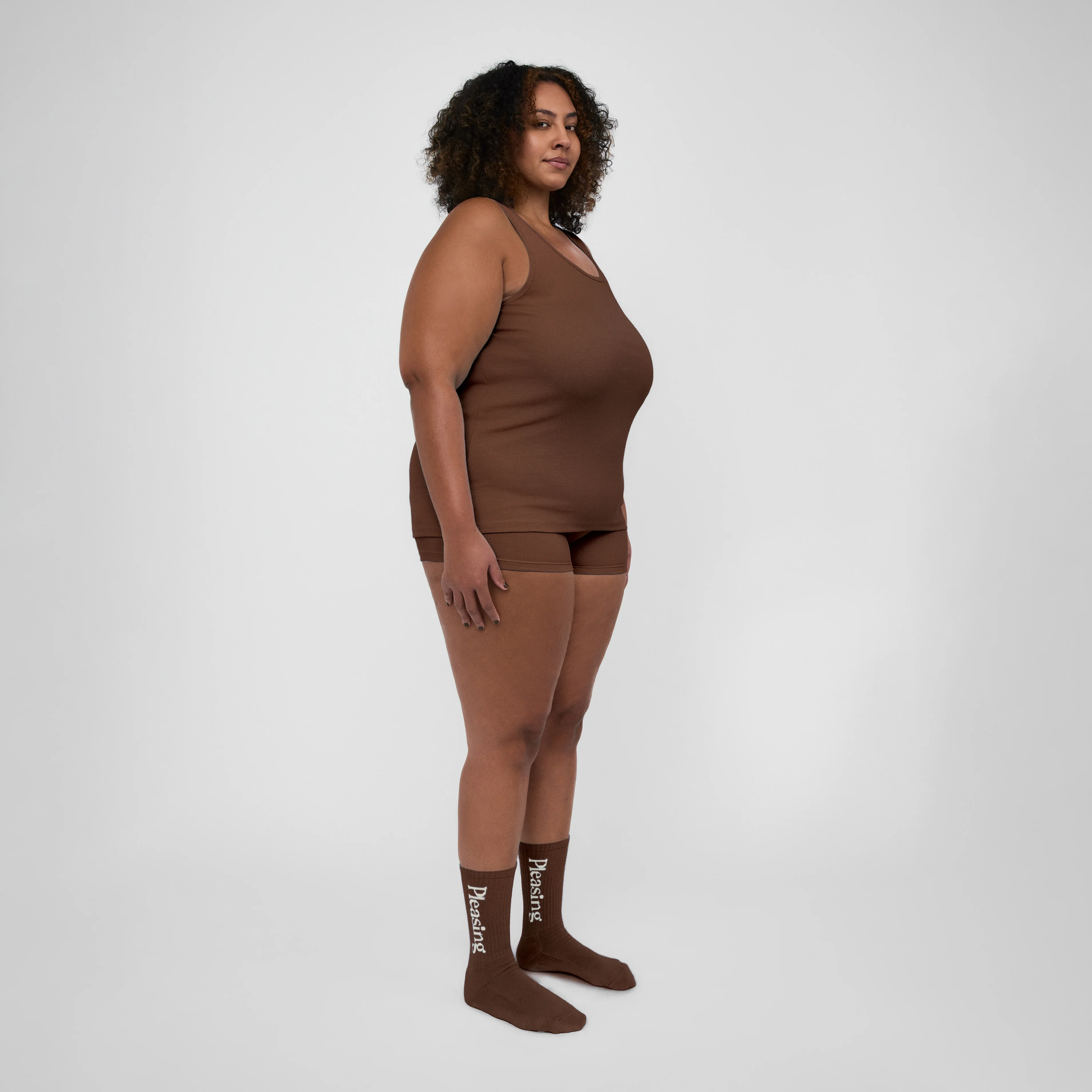 The Pleasing Ribbed Tank in Brown - Image 42