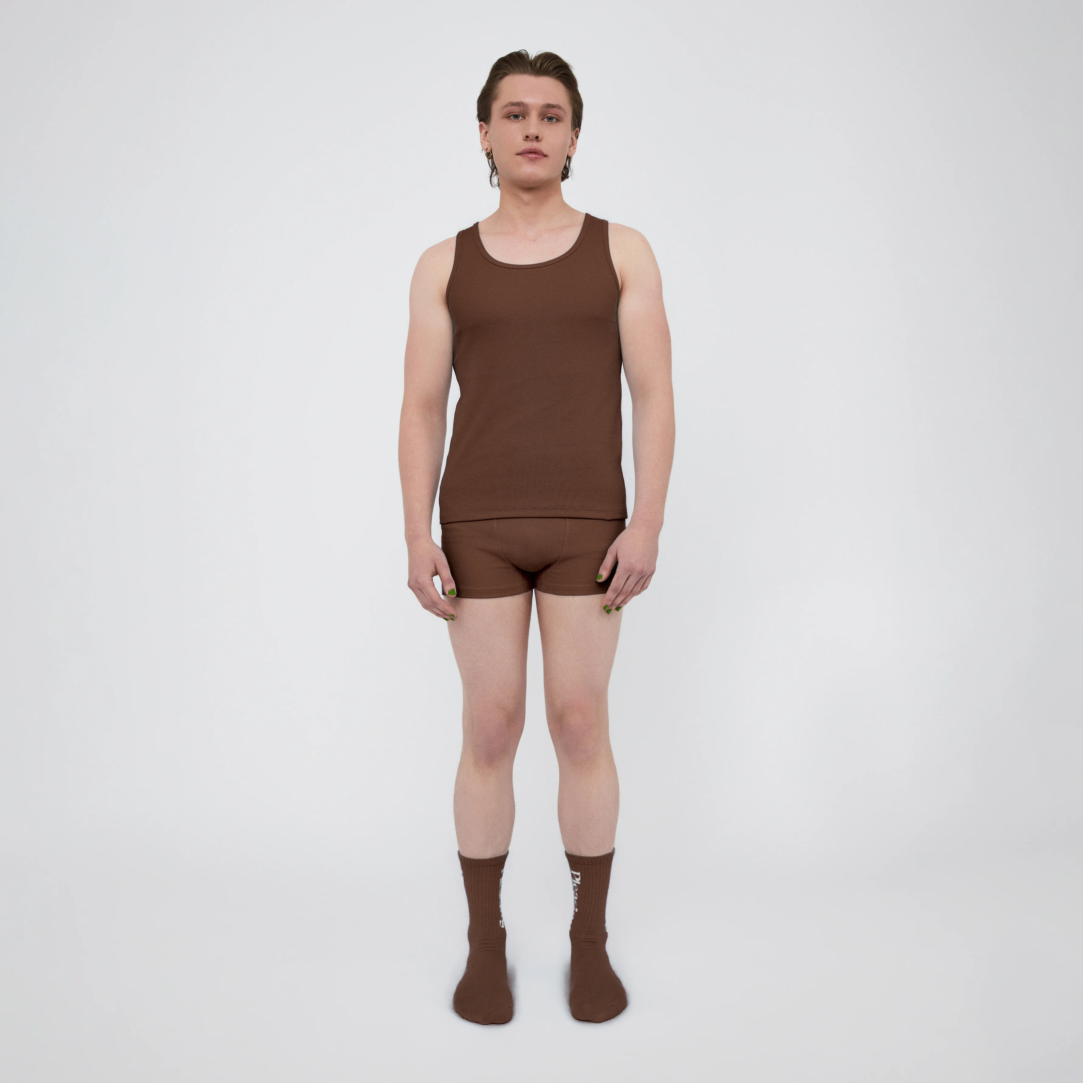 The Pleasing Ribbed Tank in Brown - Image 6