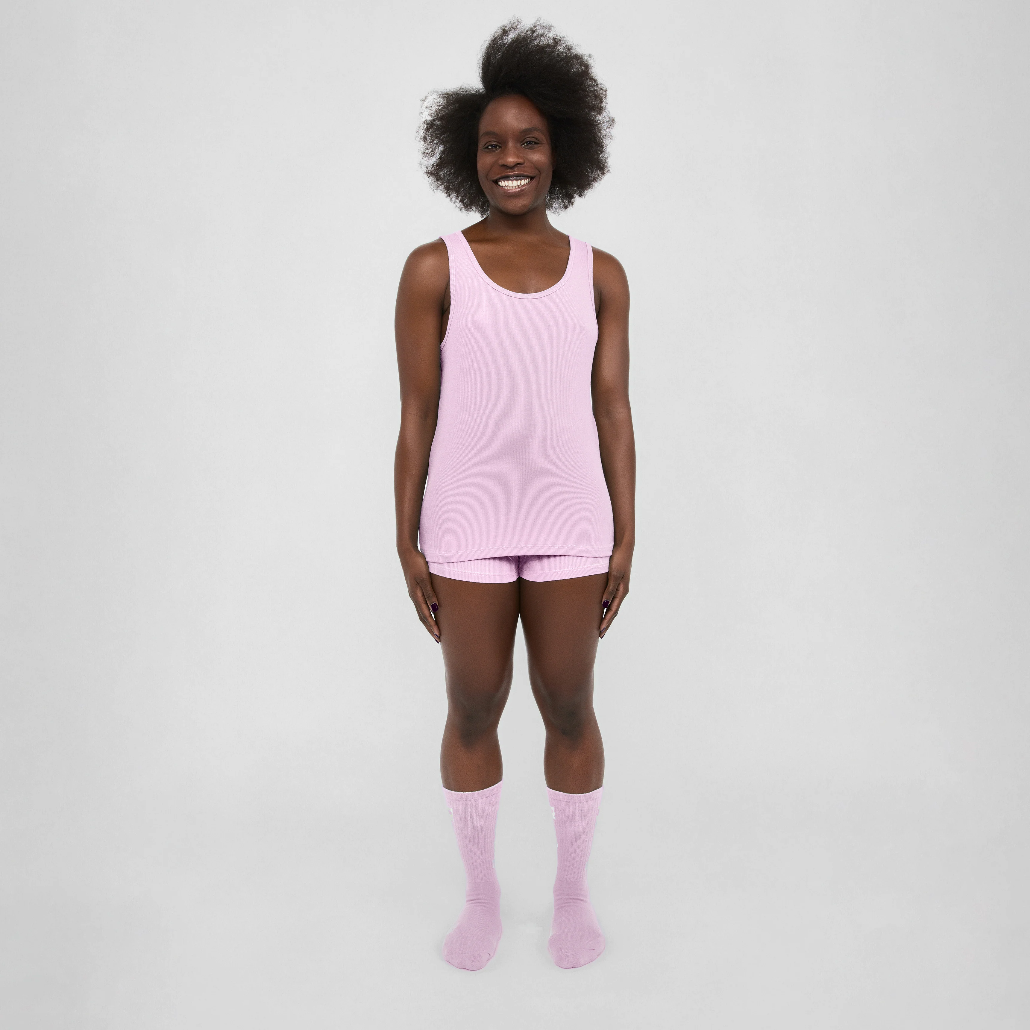 The Pleasing Ribbed Tank in Lavender - Image 3