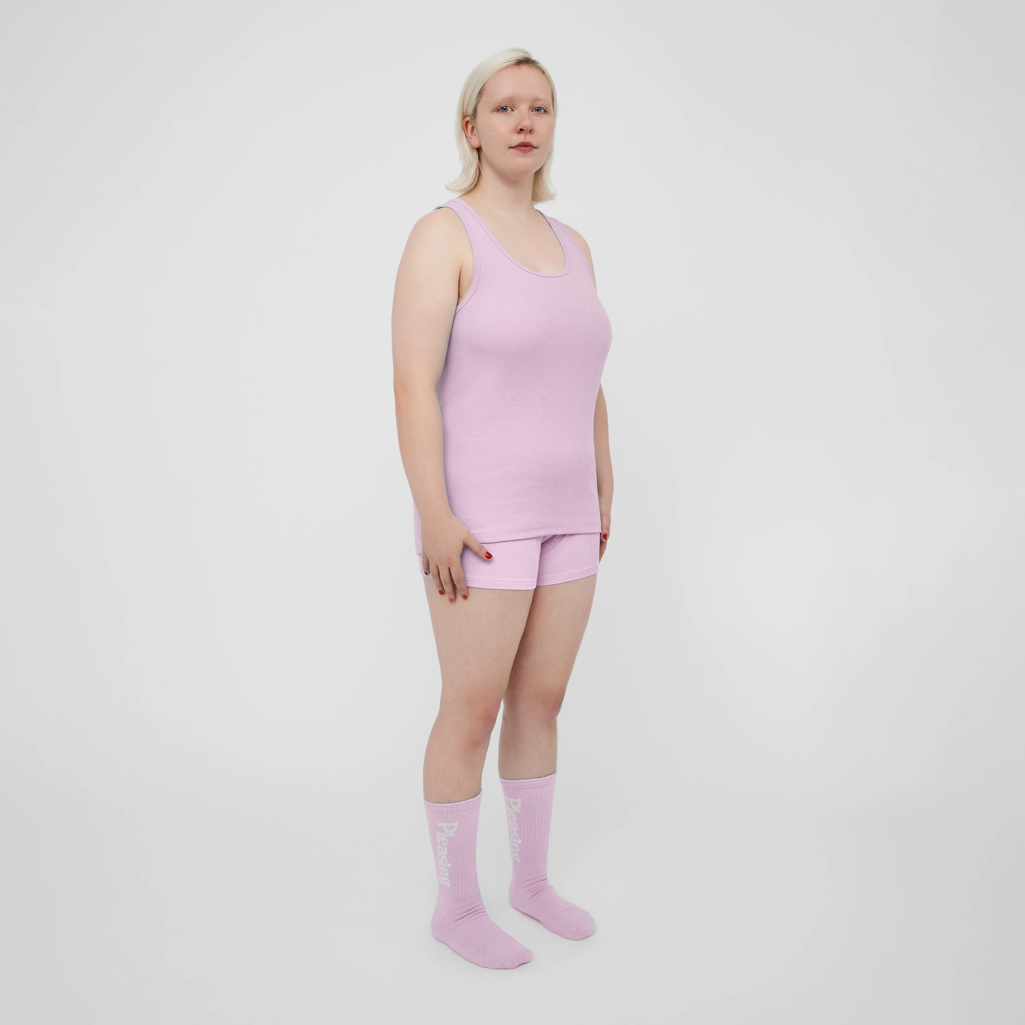 The Pleasing Ribbed Tank in Lavender - Image 8