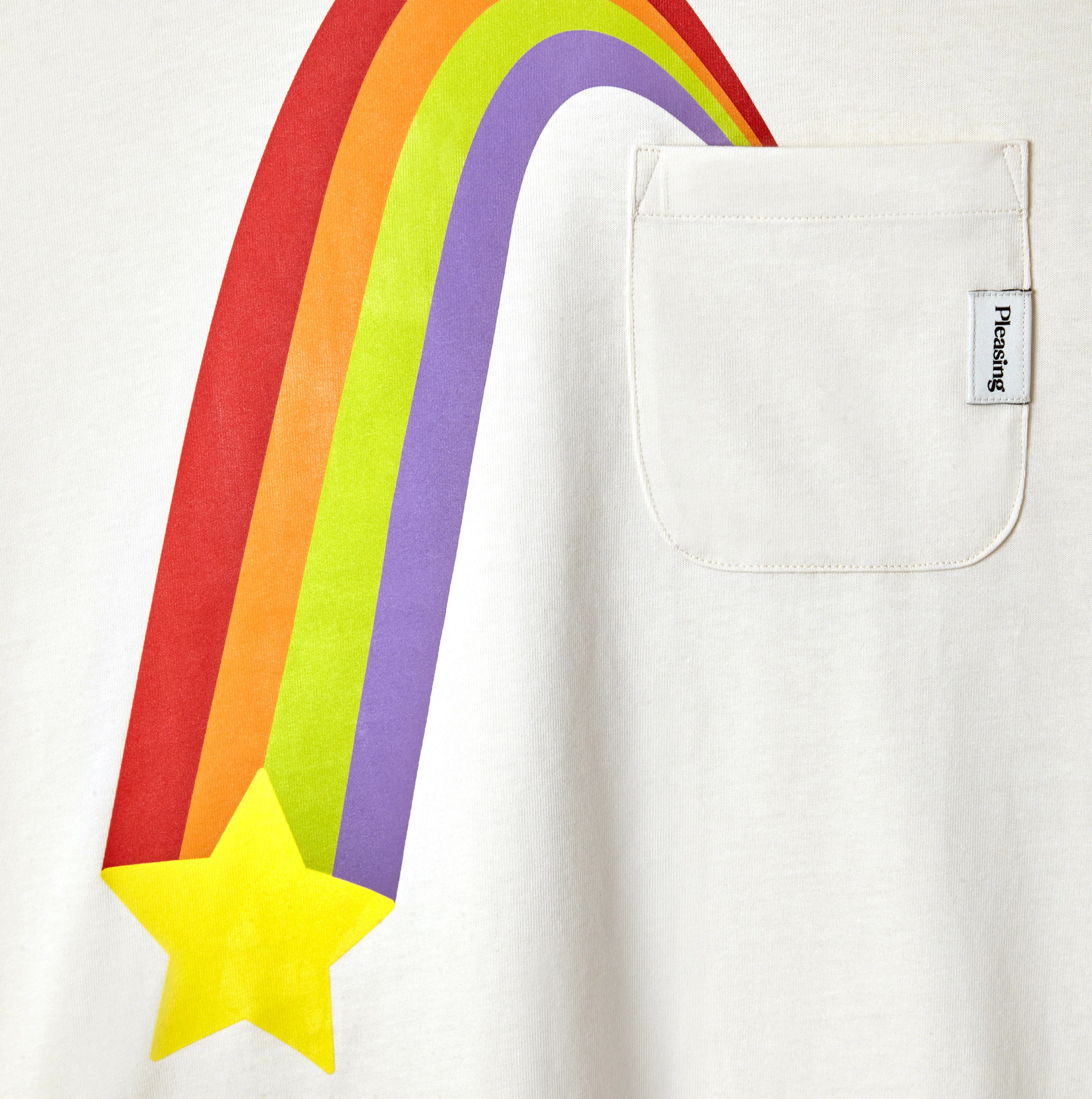 The Rainbow Ray Ringer Tee in Cherry Cloud - Image 3